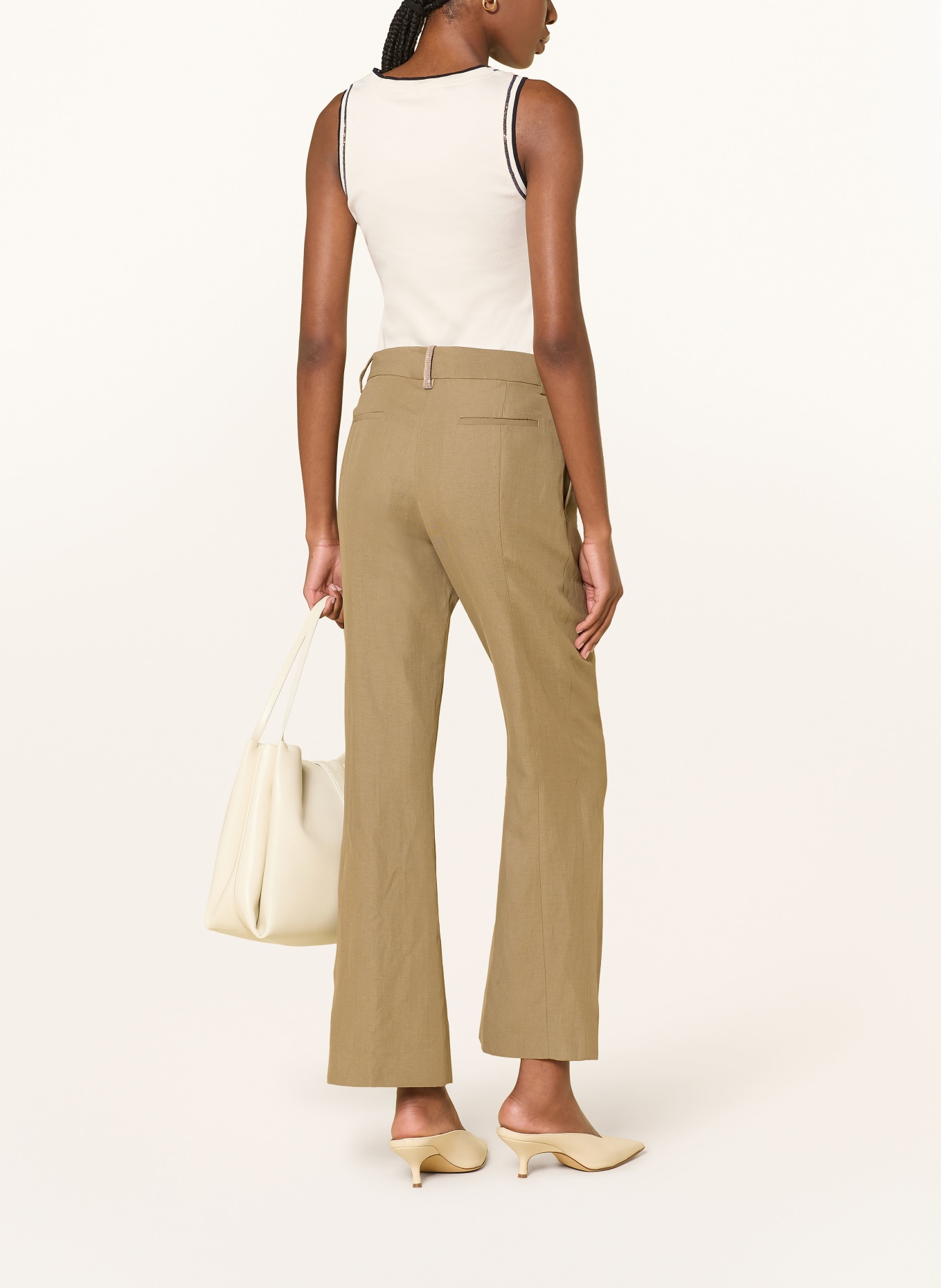 FABIANA FILIPPI Top z brokatową przędzą: KREMOWY / GRANATOWY