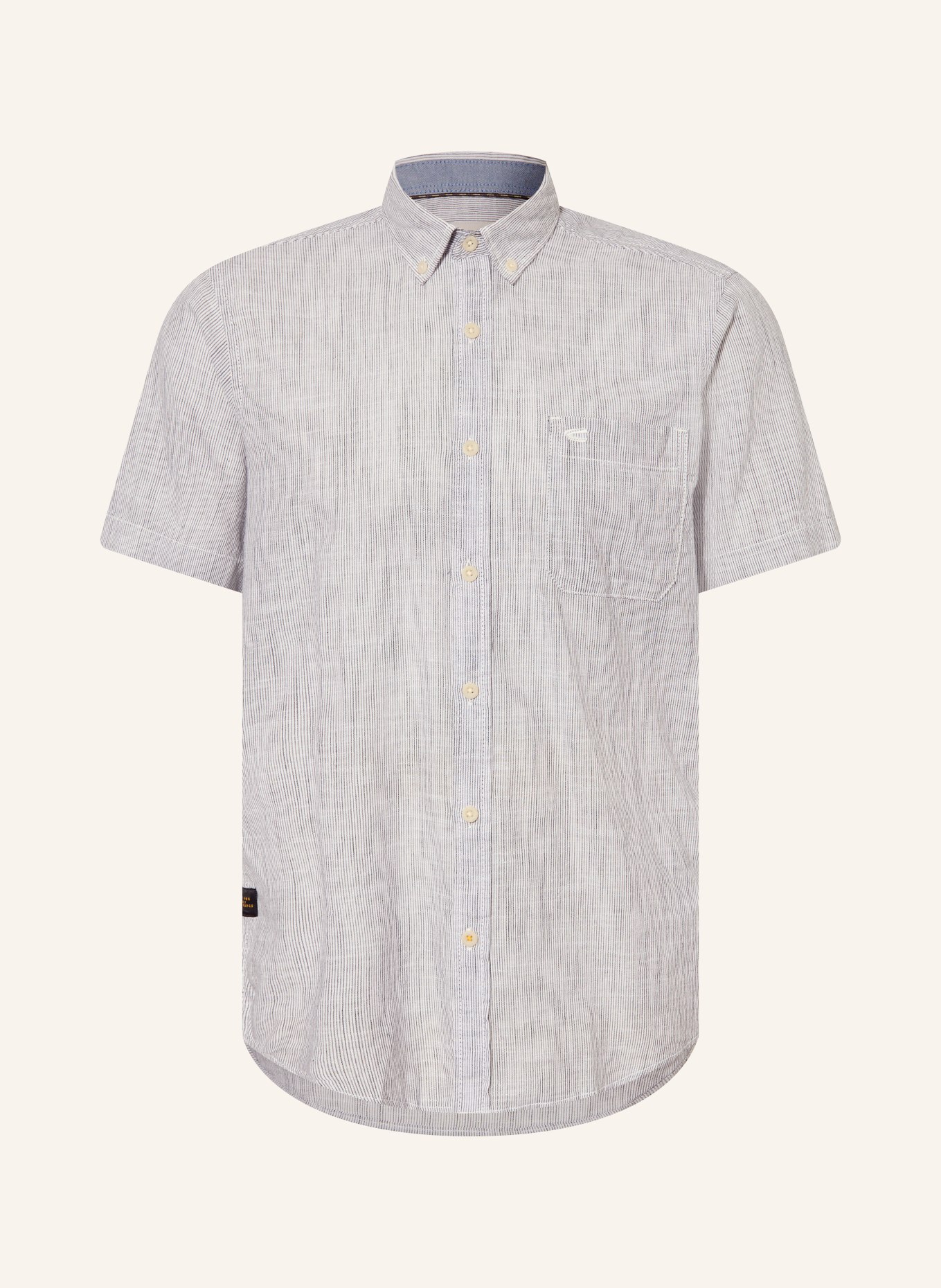 camel active Koszula z krótkim rękawem Regular Fit: BIAŁY / GRANATOWY