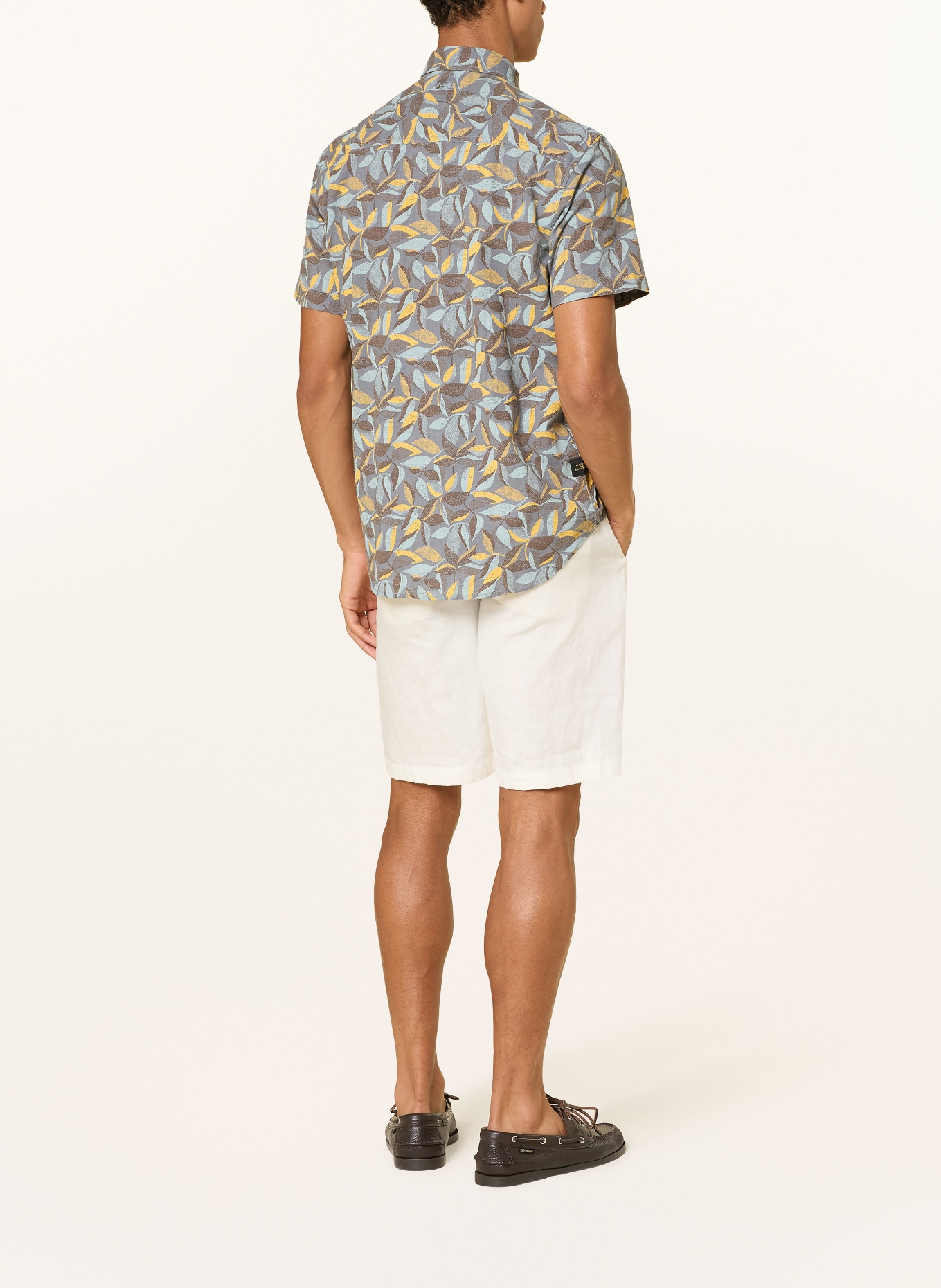 camel active Short-sleeved shirt, regular fit: DARK BLUE / DARK GRAY / DARK YELLOW