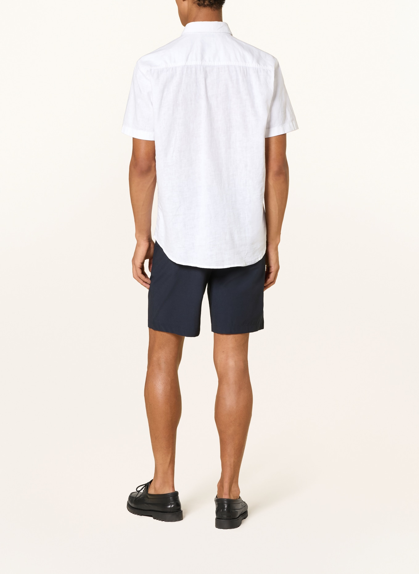 camel active Koszula z krótkim rękawem o regularnym kroju z lnu: BIAŁY