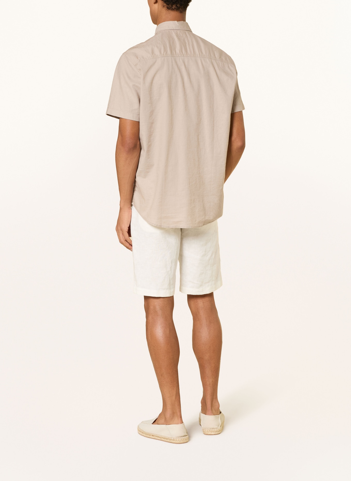 camel active Koszula z krótkim rękawem o regularnym kroju z lnu: SZARY