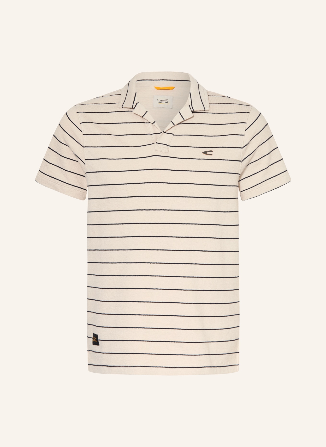 camel active Knit polo shirt: ECRU / DARK BLUE