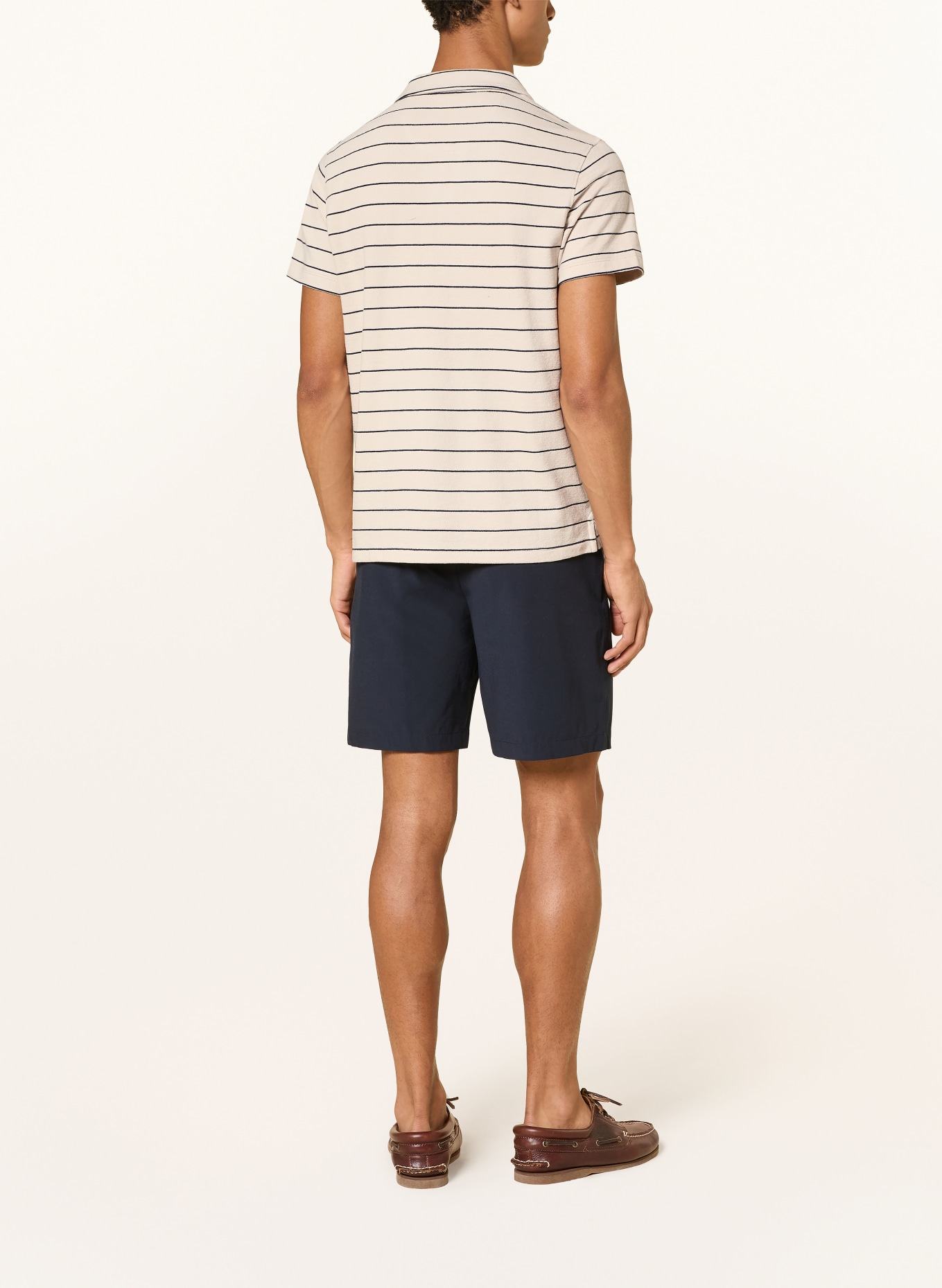 camel active Knit polo shirt: ECRU / DARK BLUE