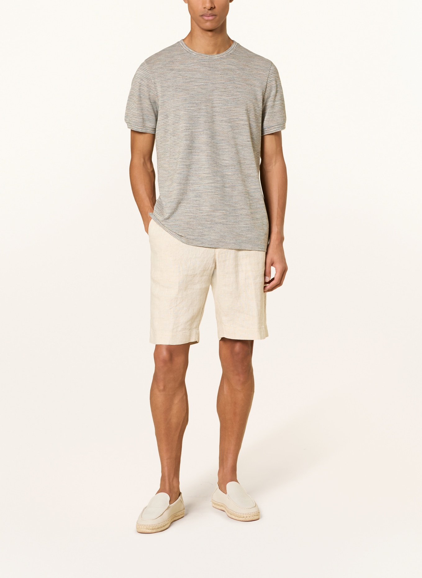 camel active T-Shirt: GRAU / ORANGE / HELLBLAU