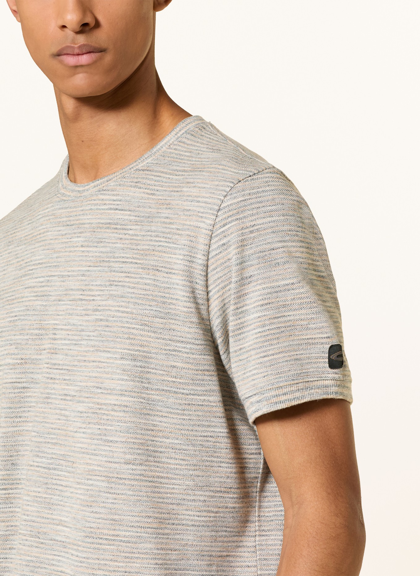 camel active T-Shirt: GRAU / ORANGE / HELLBLAU