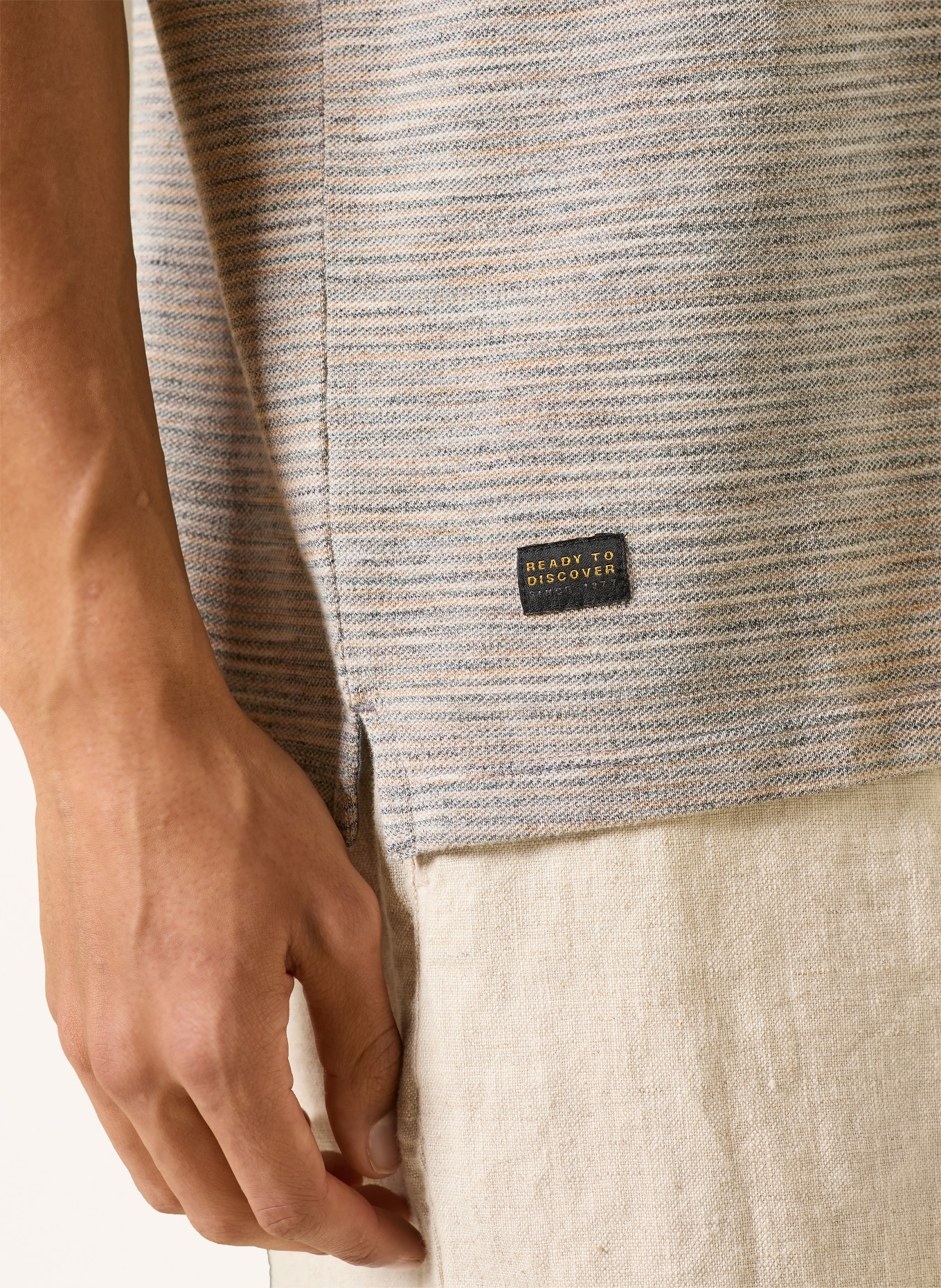 camel active T-Shirt: GRAU / ORANGE / HELLBLAU