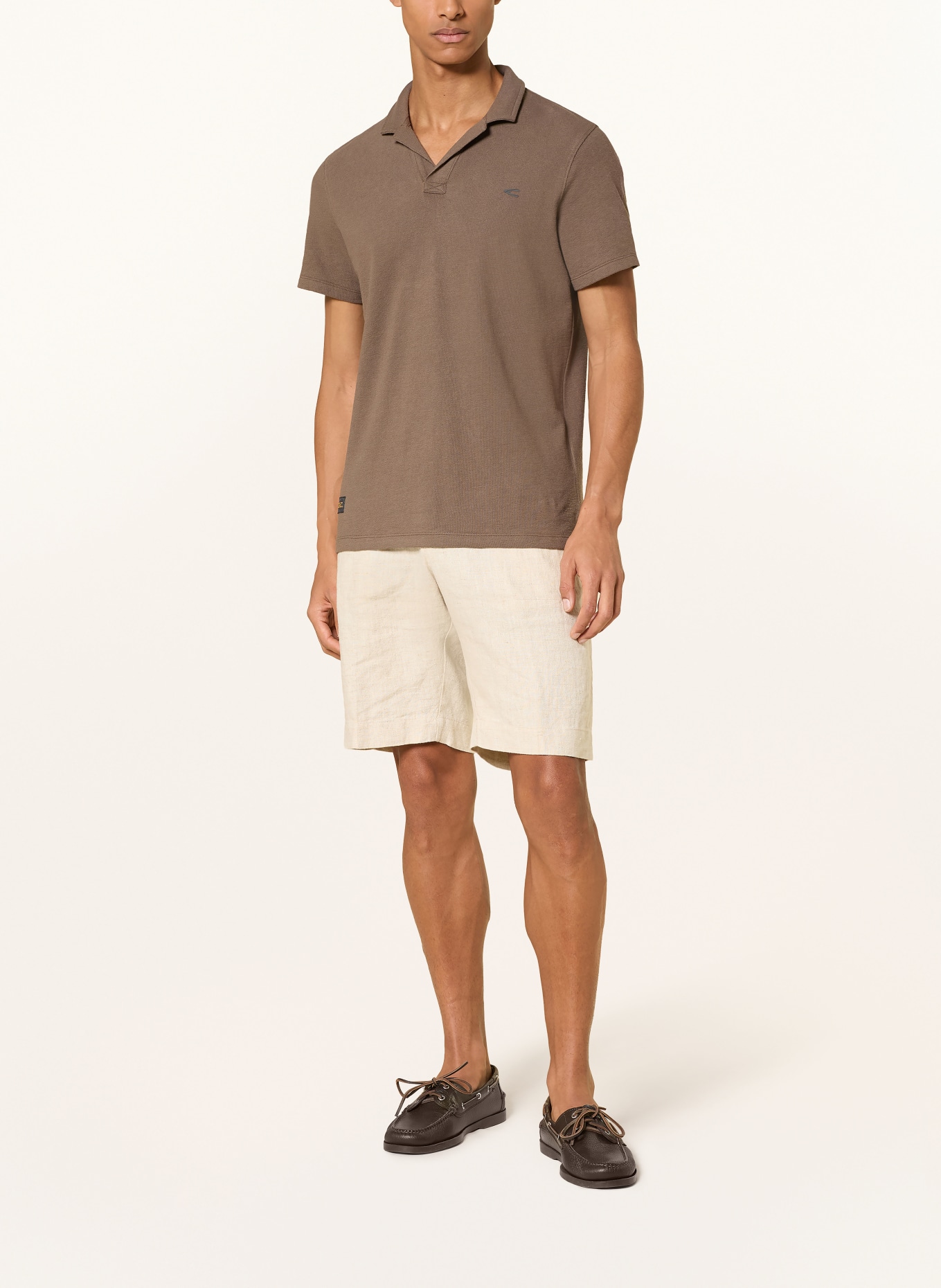 camel active Knit polo shirt: BROWN