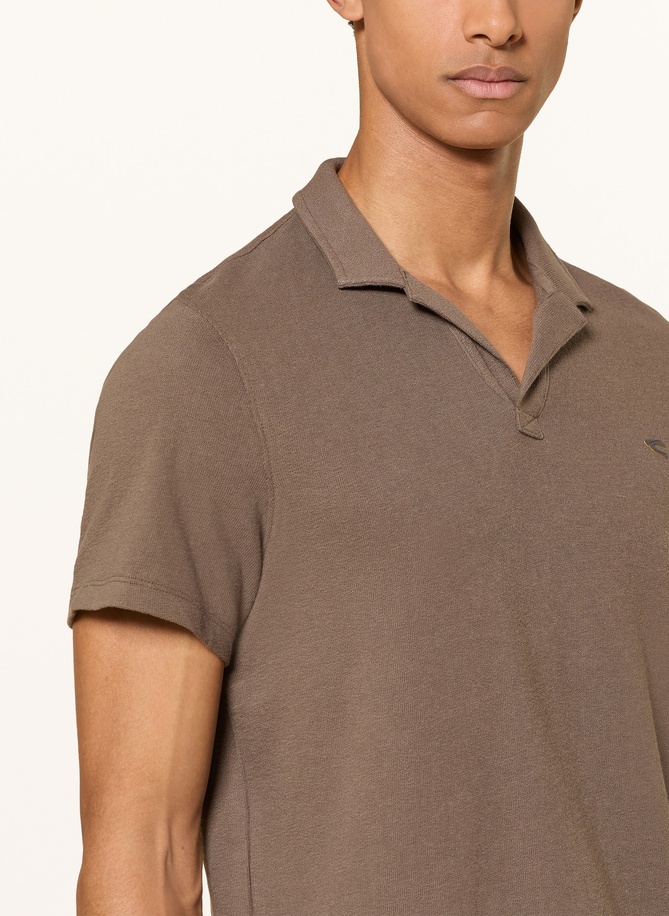 camel active Knit polo shirt: BROWN