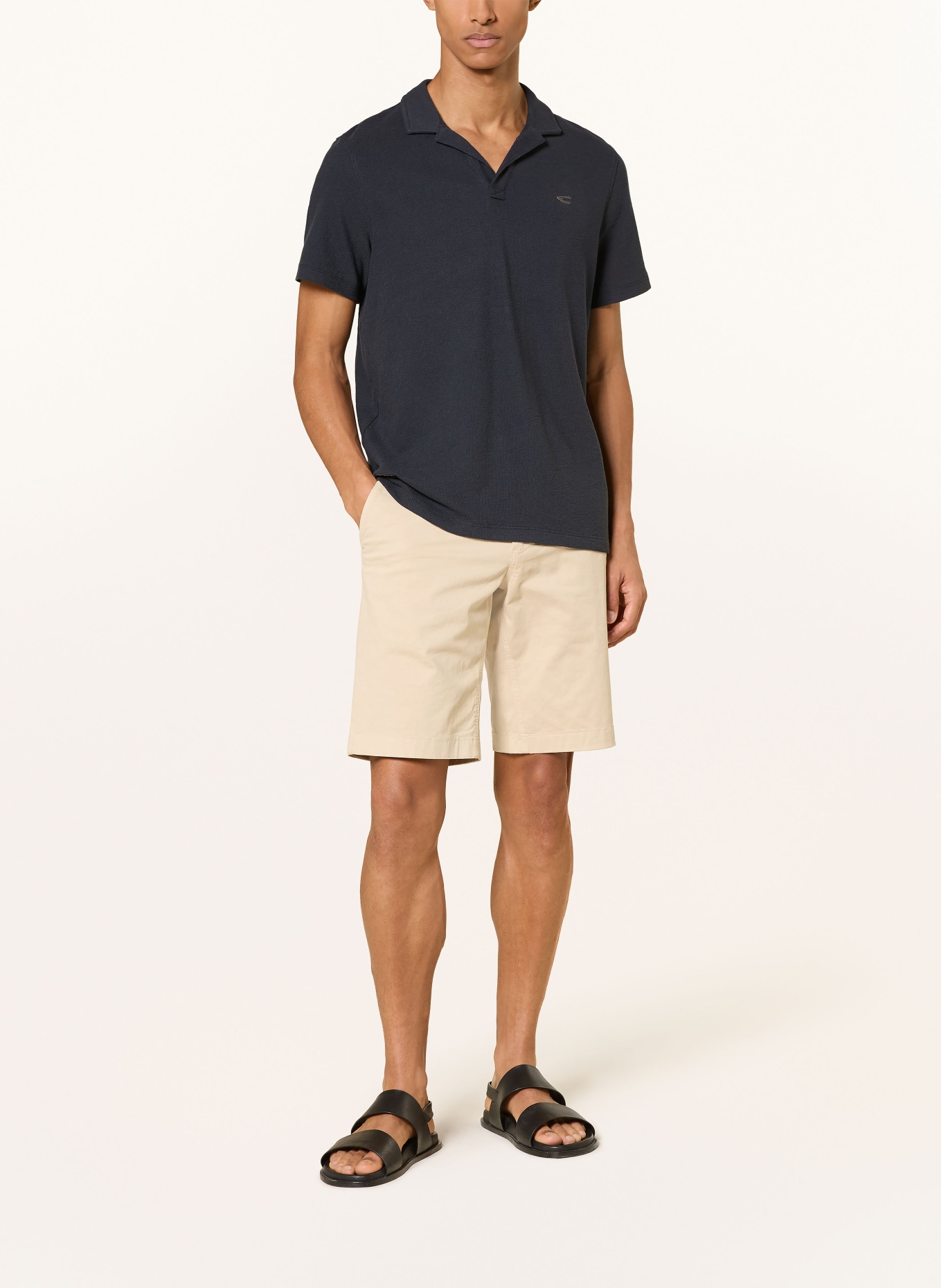 camel active Pletené polo tričko: TMAVĚ MODRÁ