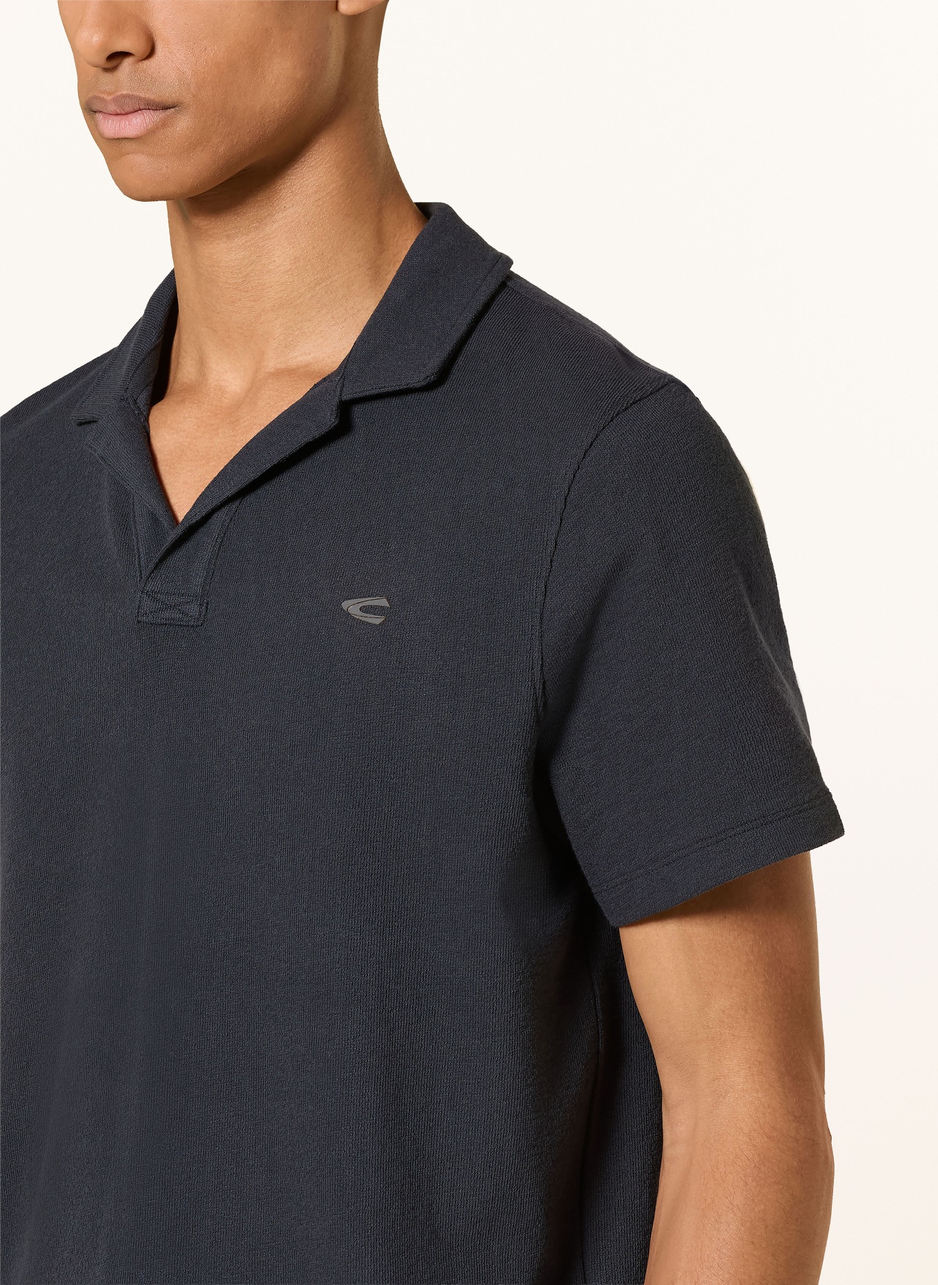 camel active Pletené polo tričko: TMAVĚ MODRÁ