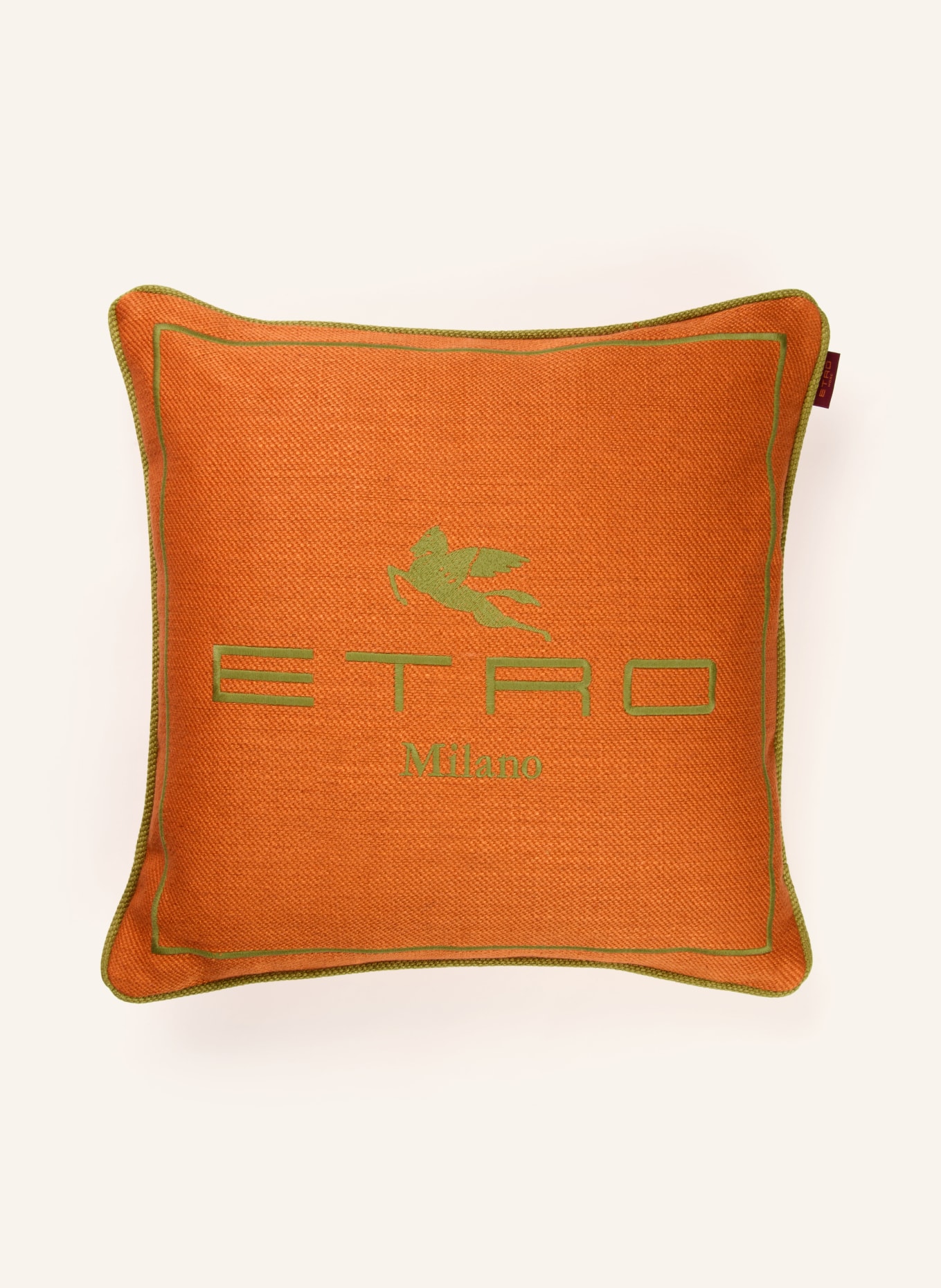 ETRO Home Coussin décoratif: ORANGE / VERT CLAIR