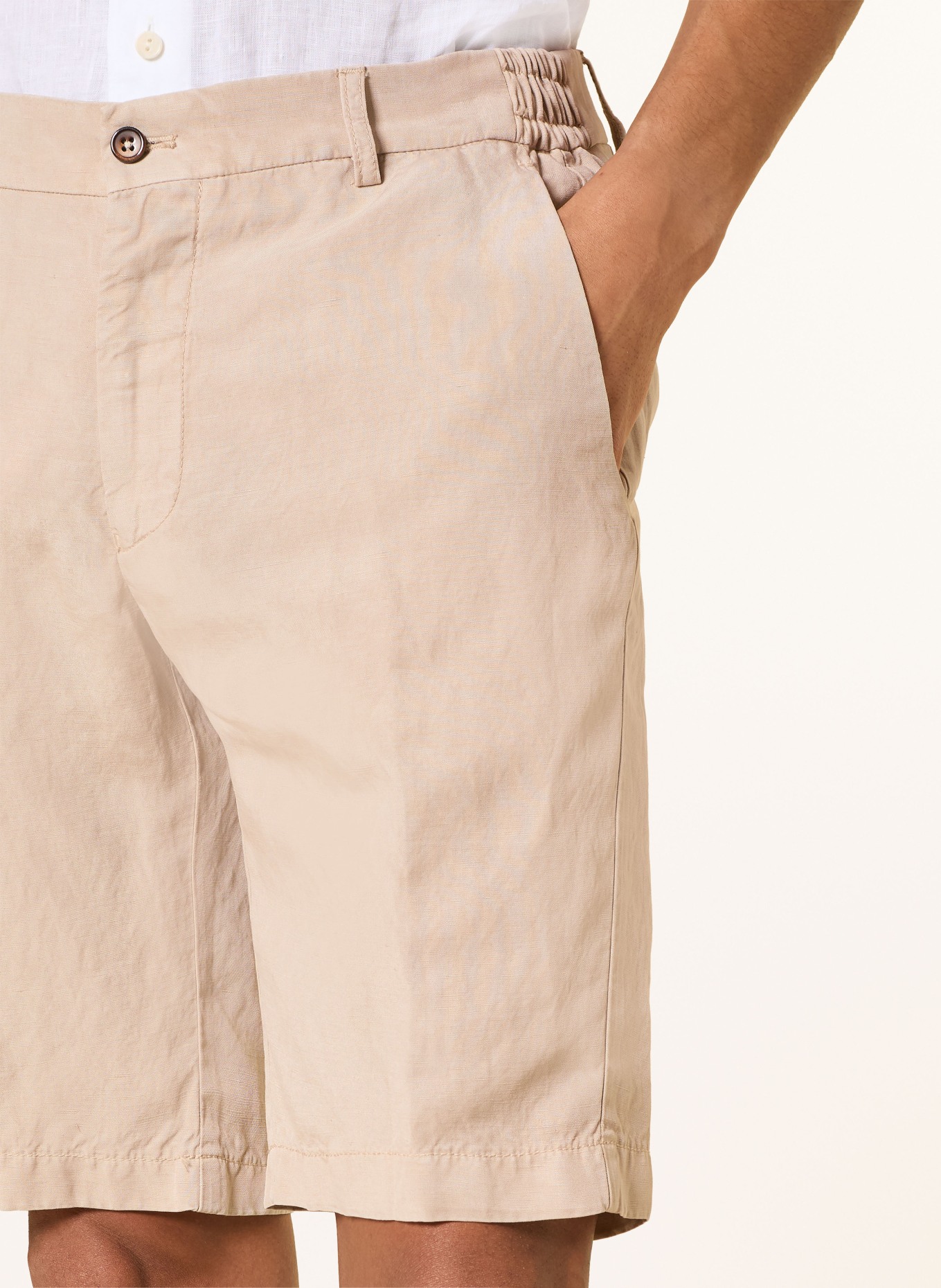 BERWICH Chinoshorts mit Leinen: BEIGE