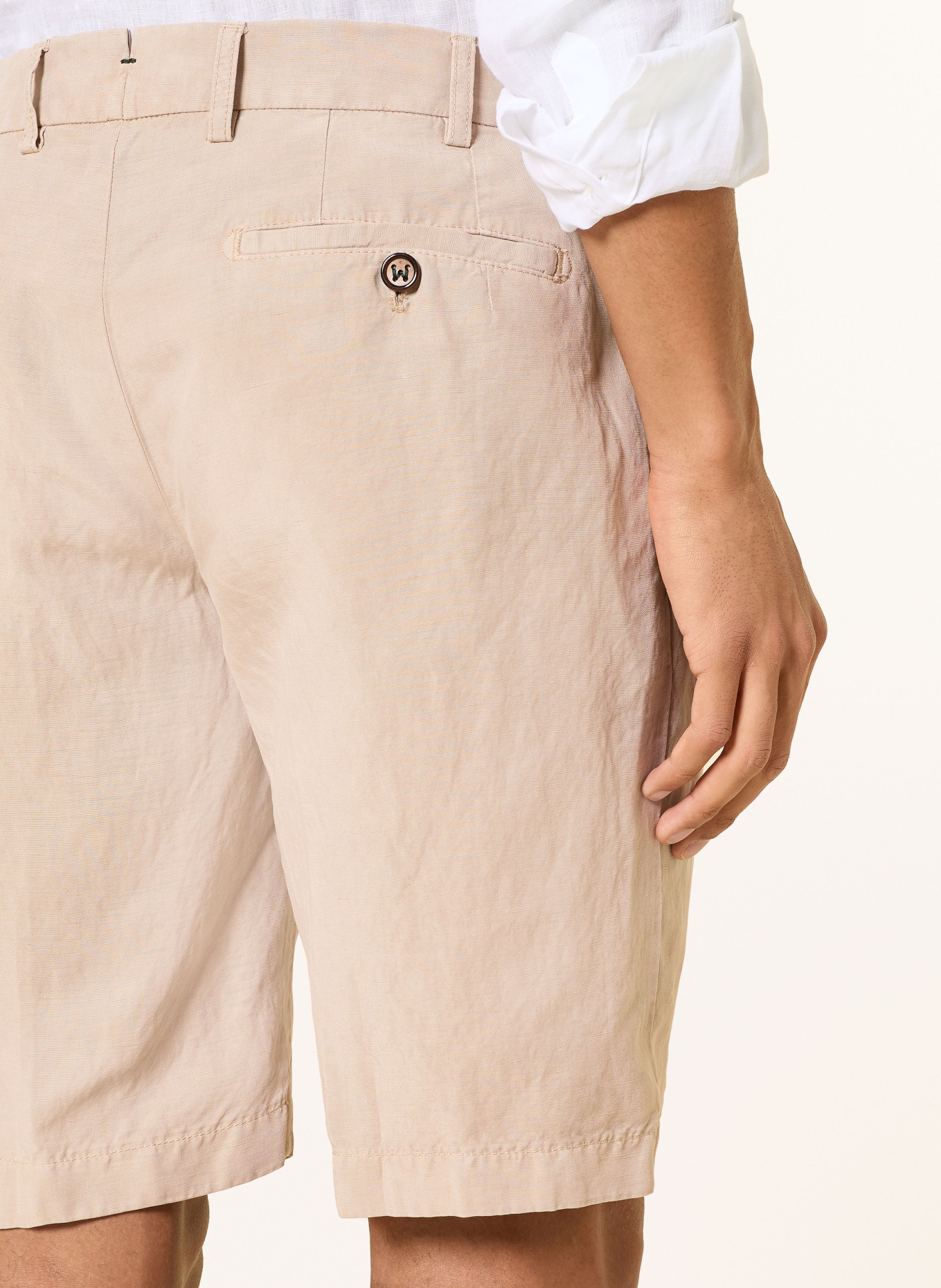 BERWICH Chinoshorts mit Leinen: BEIGE