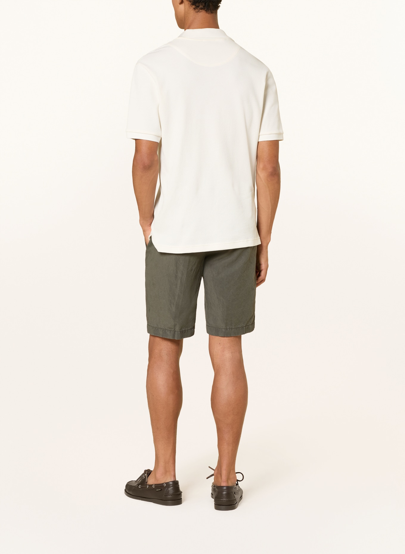 BERWICH Short chino en lin: KAKI