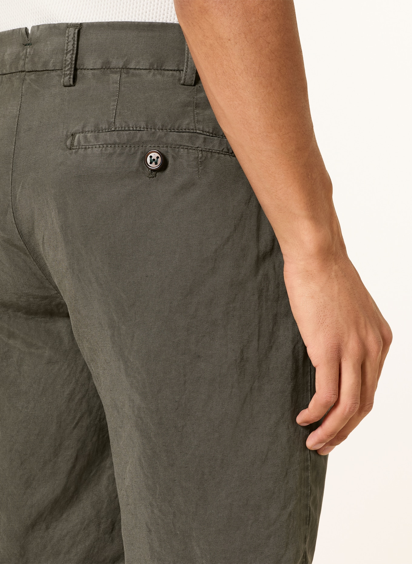 BERWICH Short chino en lin: KAKI