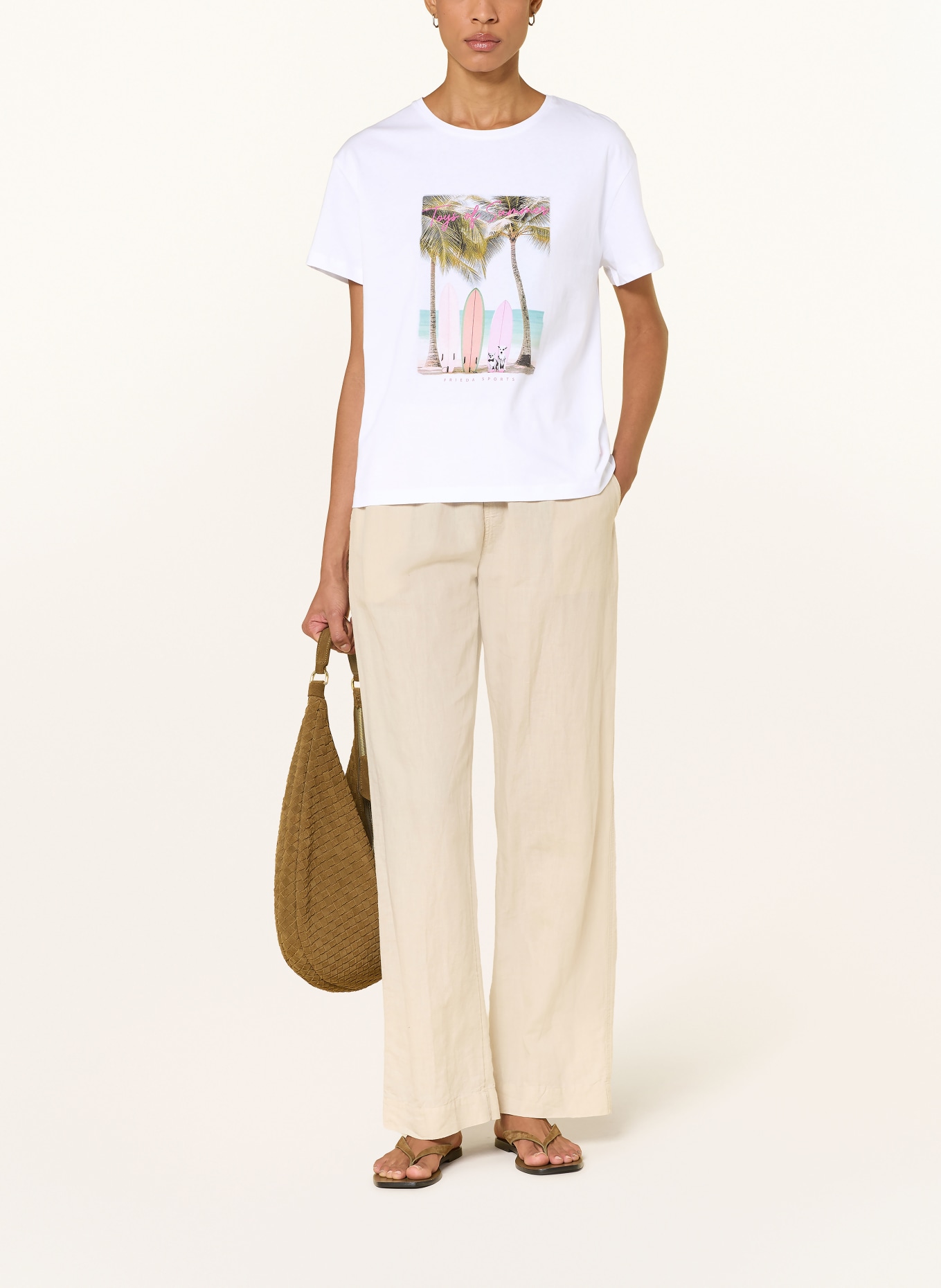 FRIEDA & FREDDIES T-Shirt: WEISS / ROSA / GRÜN