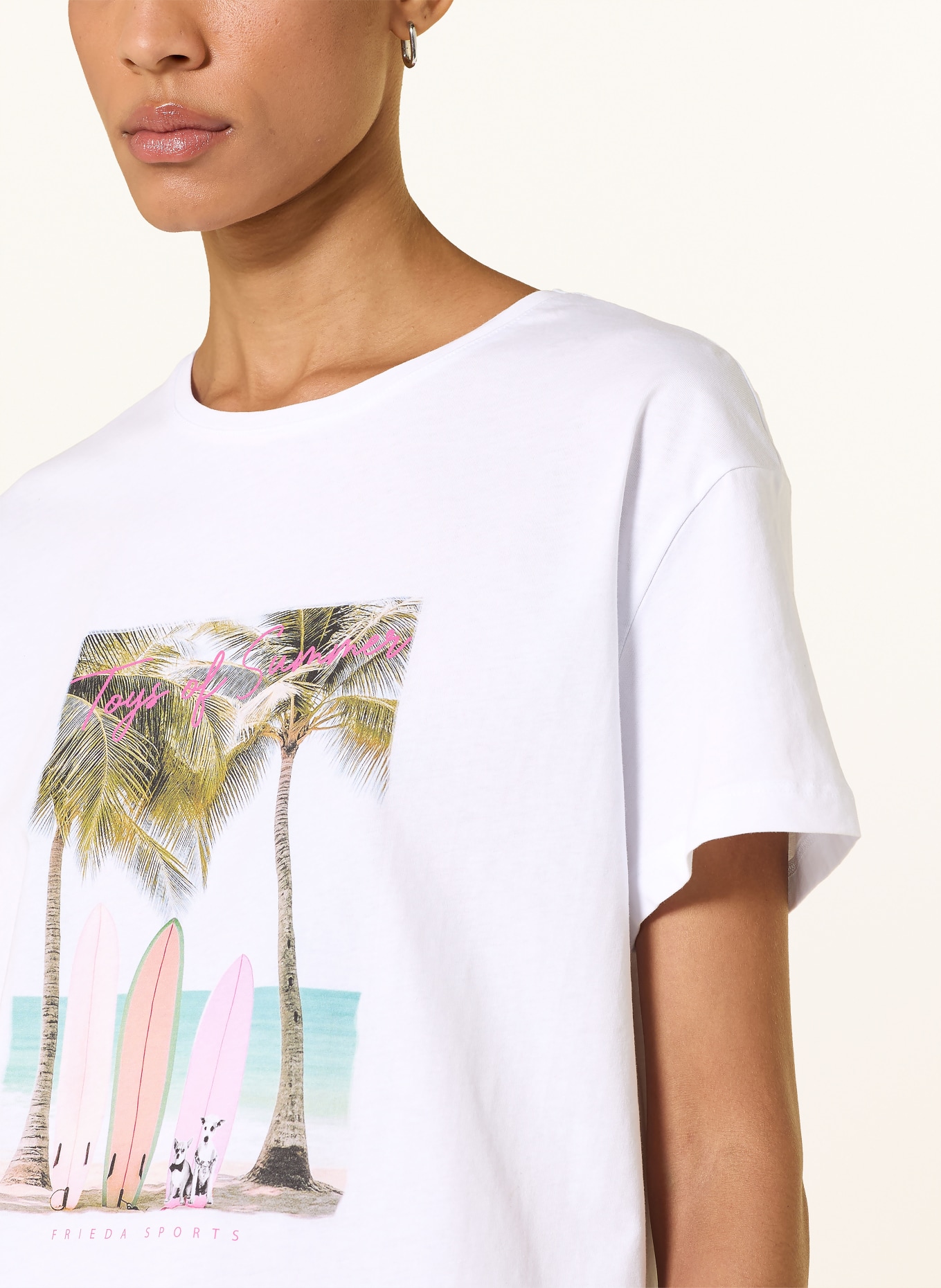 FRIEDA & FREDDIES T-Shirt: WEISS / ROSA / GRÜN