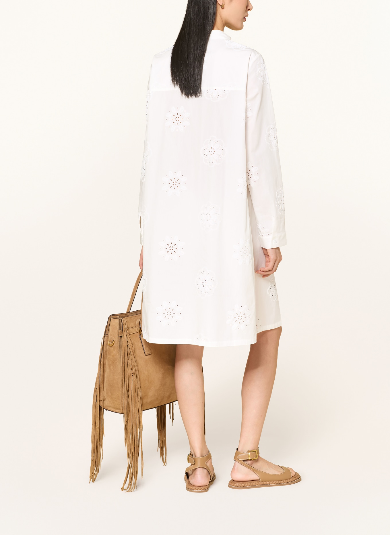 FRIEDA & FREDDIES Hemdblusenkleid mit Lochspitze: WEISS