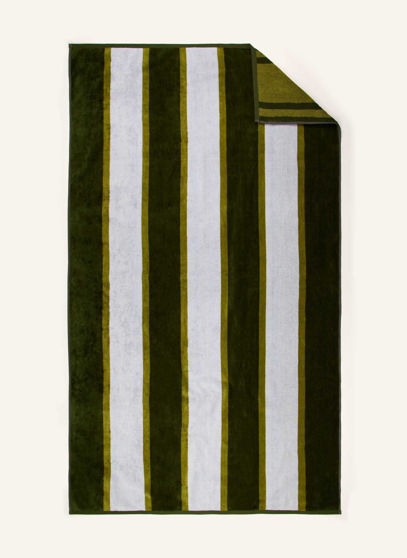 en VOGUE Serviette de plage TOALHA PRAIA HANELEI: CRÈME / VERT CLAIR / GROEN