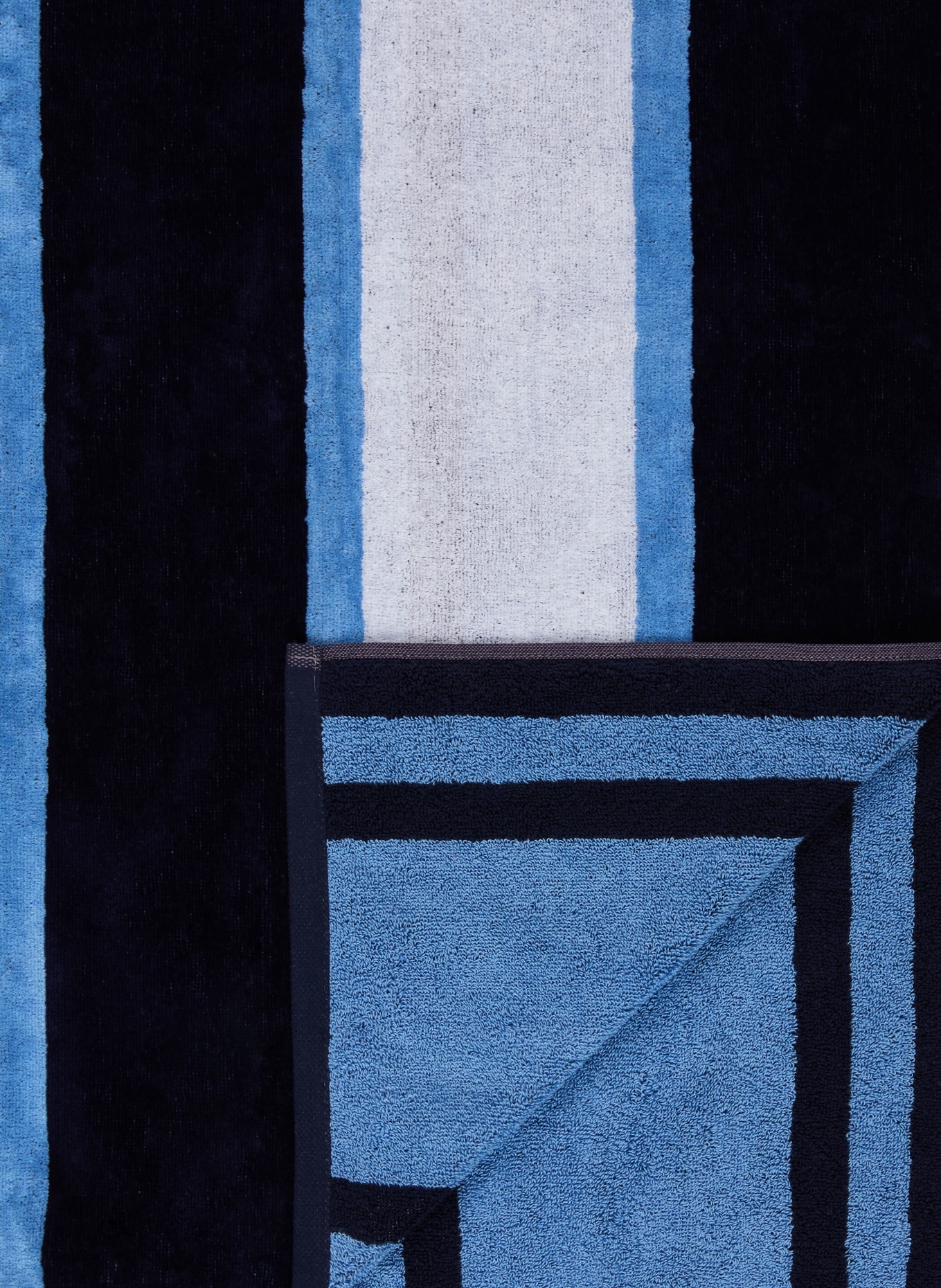 en VOGUE Serviette de plage TOALHA PRAIA HANELEI: BLEU FONCÉ / BLEU GRIS / BLEU CLAIR