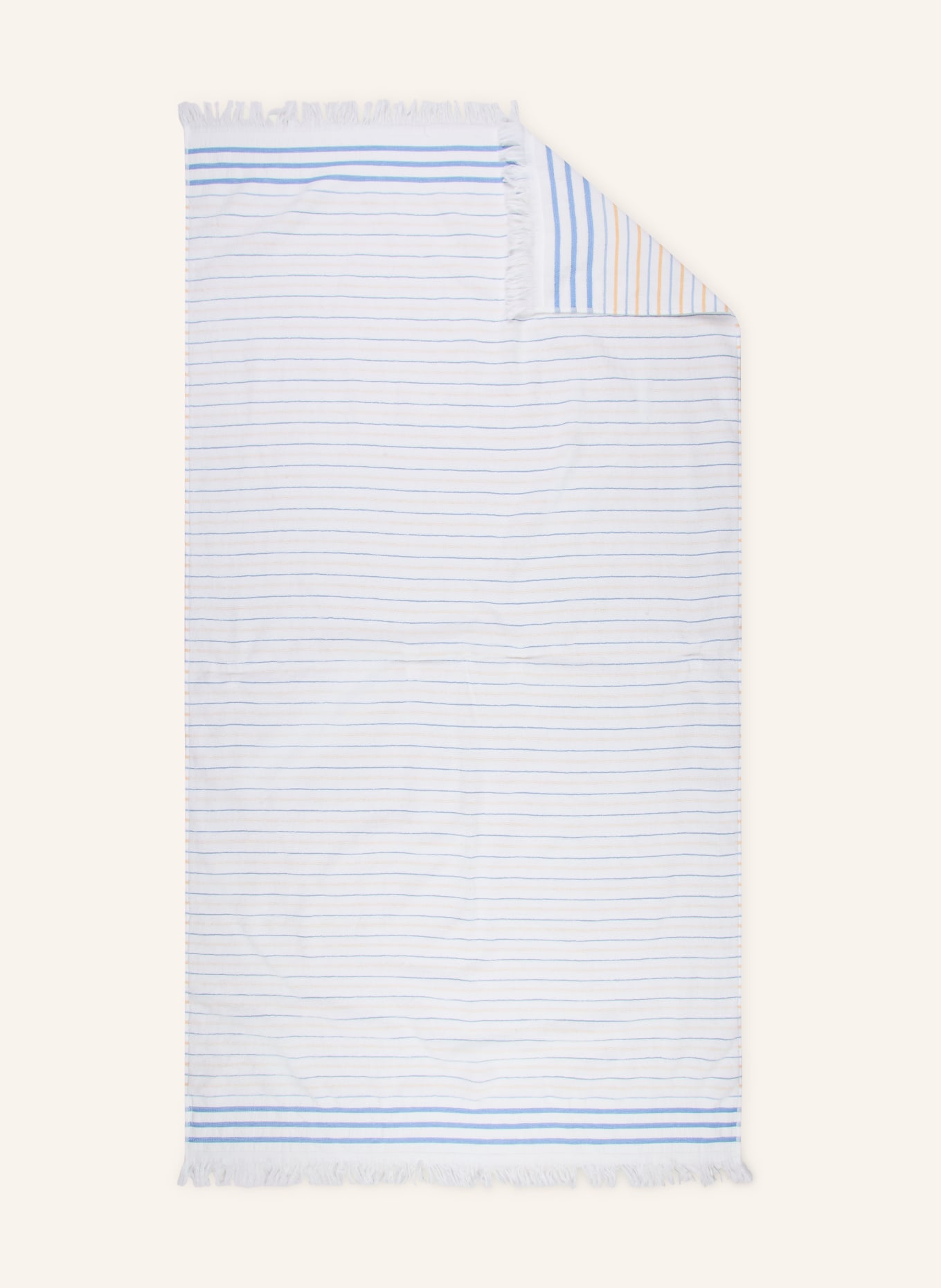 en VOGUE Serviette de plage TOALHA GIGANTE SALINA: BLANC / JAUNE / BLEU CLAIR
