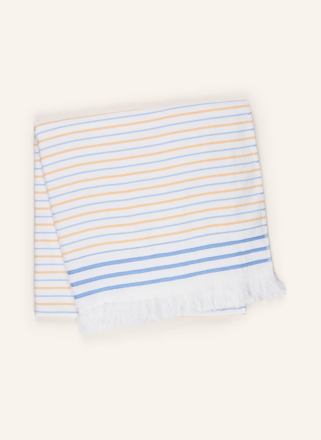 en VOGUE Serviette de plage TOALHA GIGANTE SALINA: BLANC / JAUNE / BLEU CLAIR