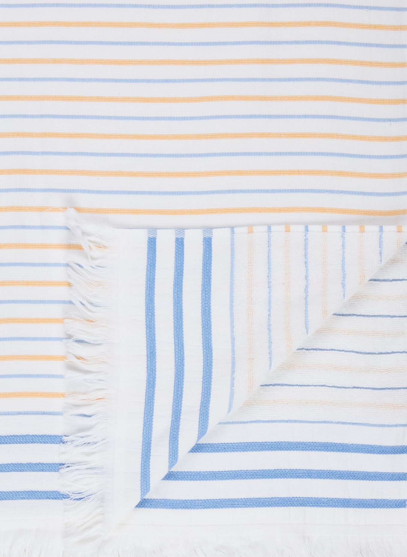 en VOGUE Serviette de plage TOALHA GIGANTE SALINA: BLANC / JAUNE / BLEU CLAIR