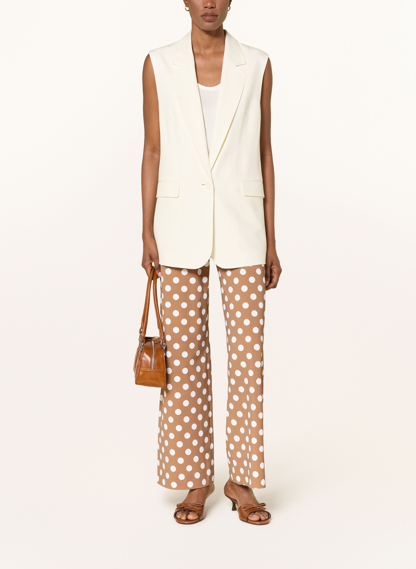 SEDUCTIVE Marlenehose KIMBERLY aus Jersey: HELLBRAUN / WEISS