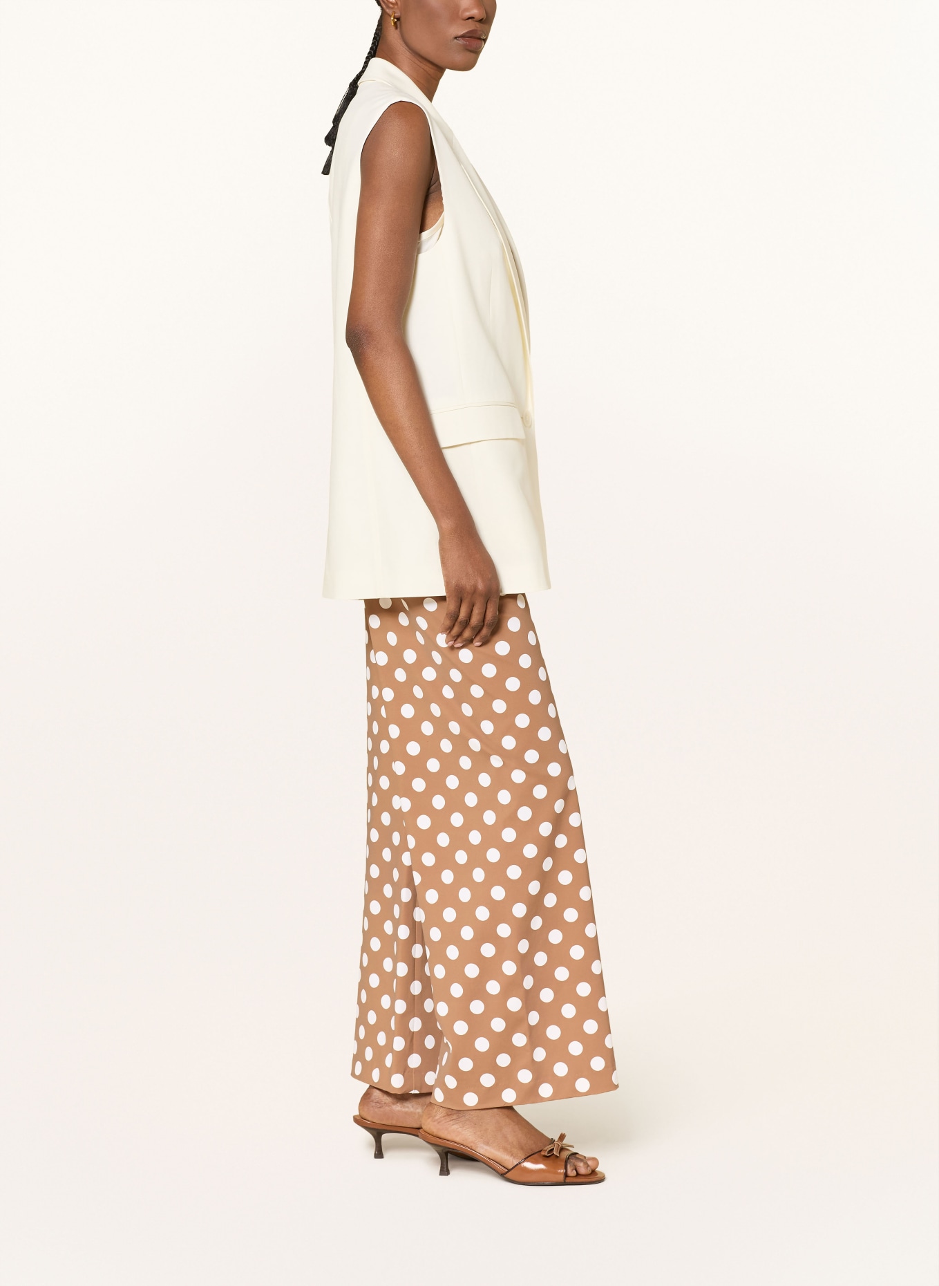 SEDUCTIVE Marlenehose KIMBERLY aus Jersey: HELLBRAUN / WEISS