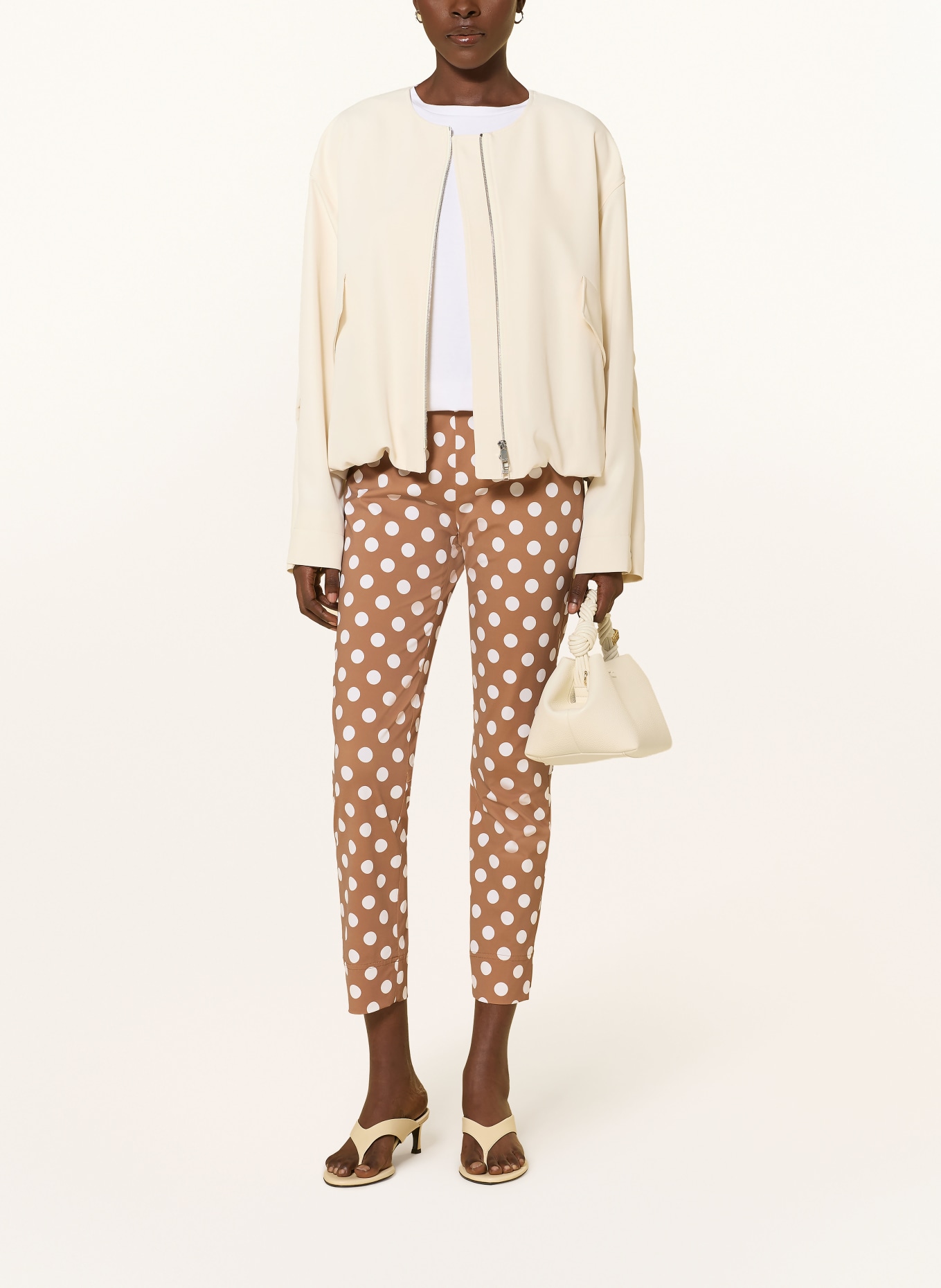 SEDUCTIVE 7/8-Hose SABRINA aus Jersey: CAMEL / WEISS