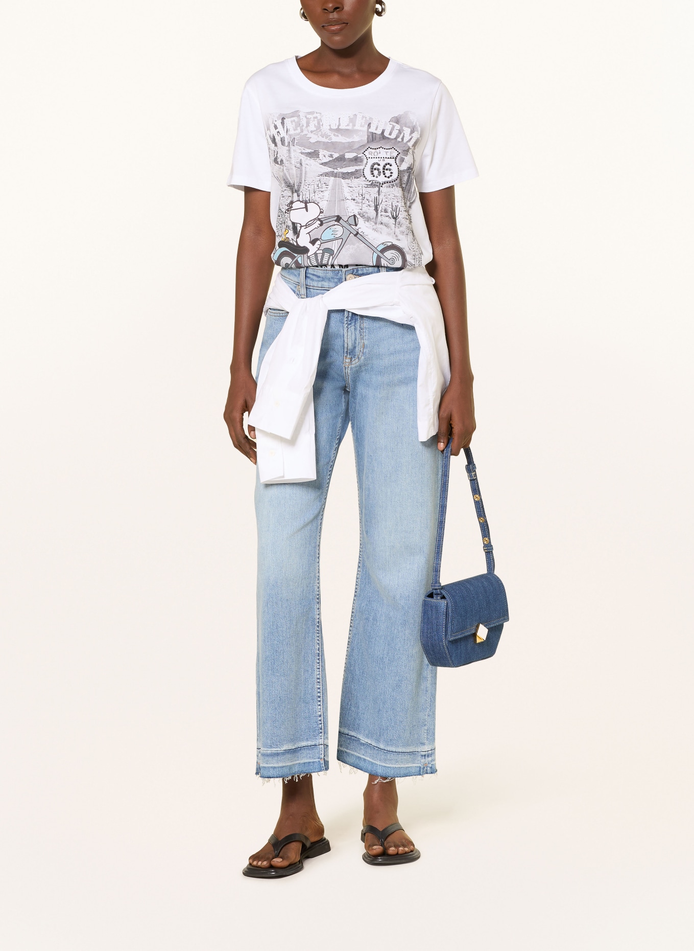 Princess GOES HOLLYWOOD T-Shirt mit Schmucksteinen: WEISS / DUNKELGRAU / HELLBLAU