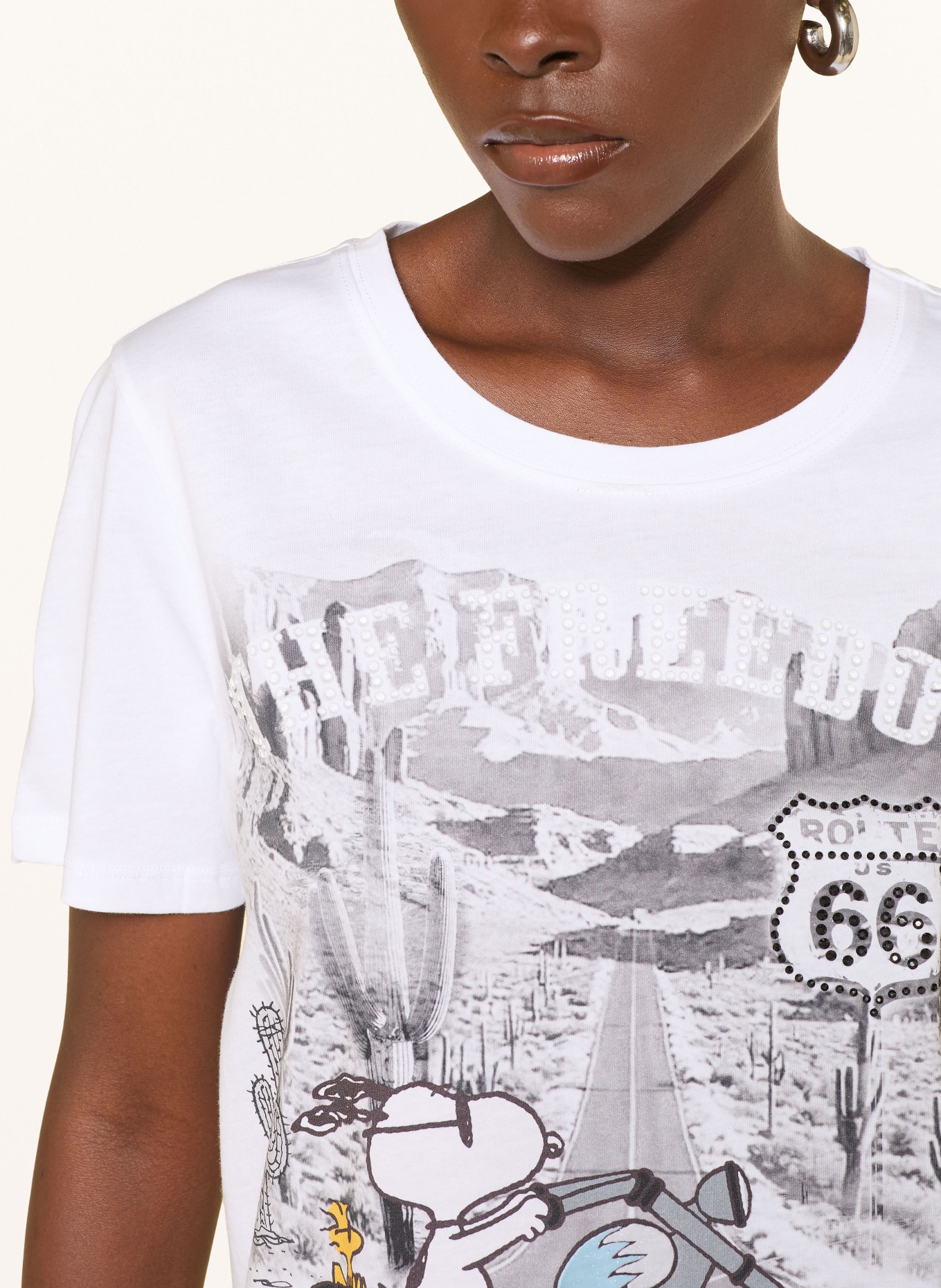 Princess GOES HOLLYWOOD T-Shirt mit Schmucksteinen: WEISS / DUNKELGRAU / HELLBLAU