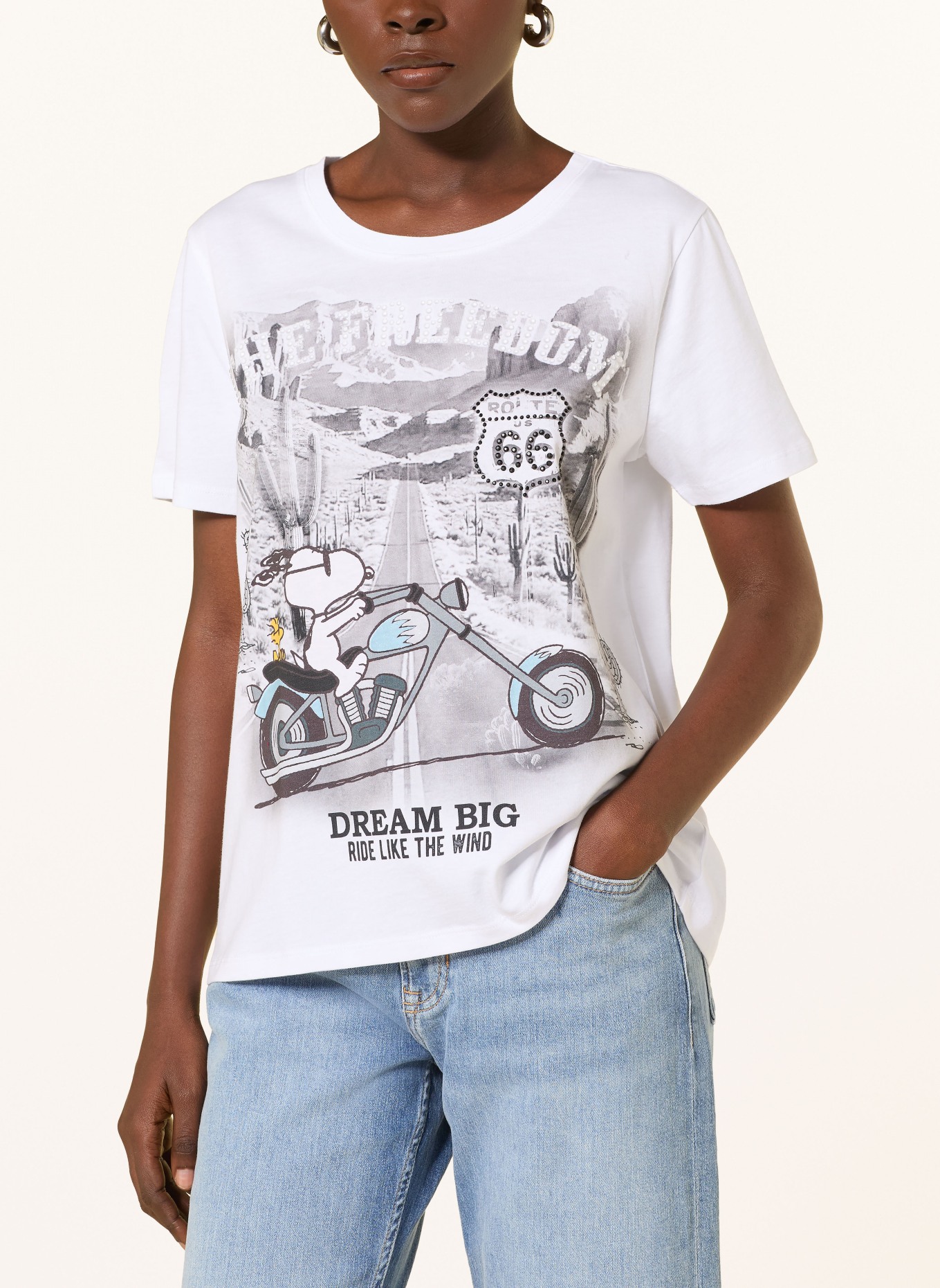 Princess GOES HOLLYWOOD T-Shirt mit Schmucksteinen: WEISS / DUNKELGRAU / HELLBLAU