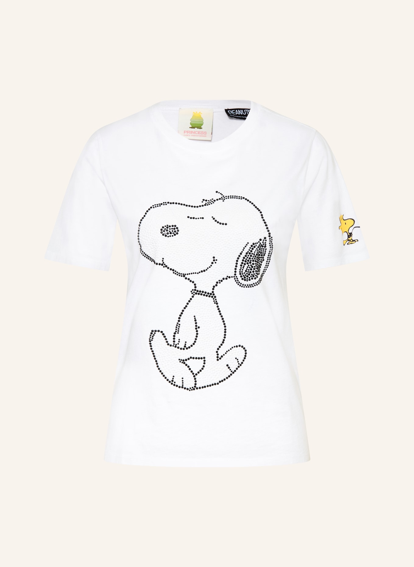 Princess GOES HOLLYWOOD T-Shirt mit Schmucksteinen: WEISS / GELB / SCHWARZ