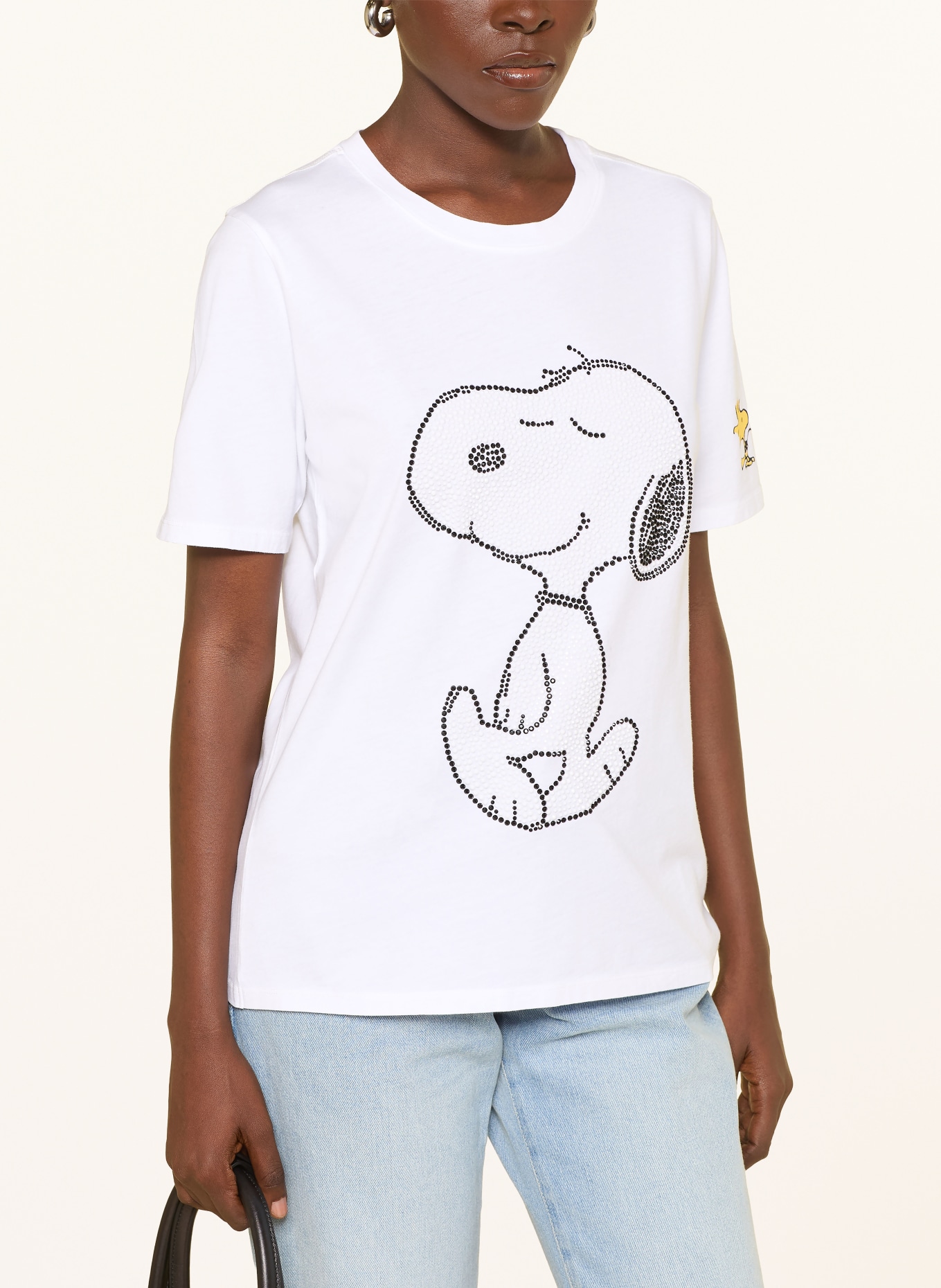 Princess GOES HOLLYWOOD T-Shirt mit Schmucksteinen: WEISS / GELB / SCHWARZ