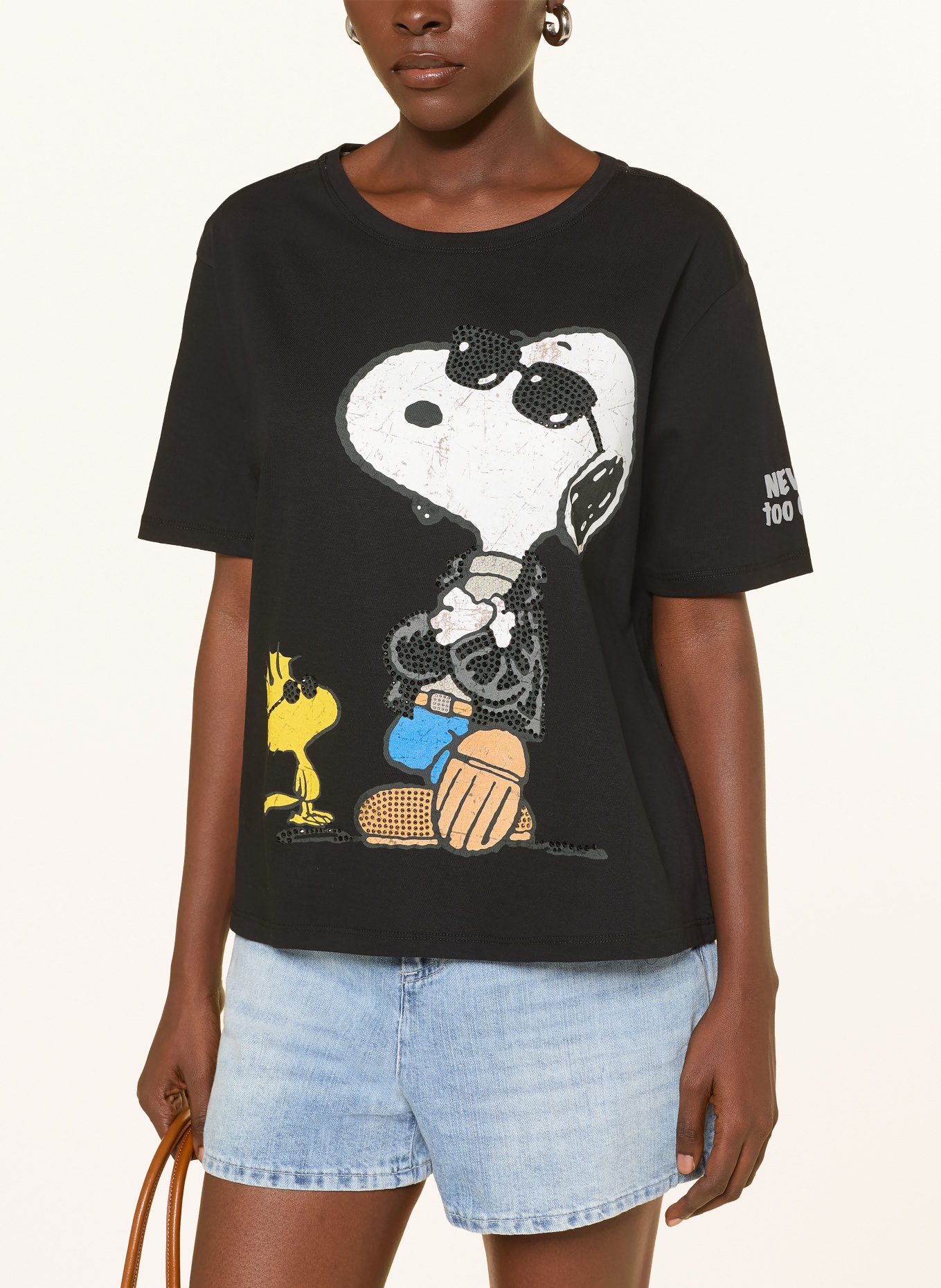 Princess GOES HOLLYWOOD T-shirt with rhinestones: BLACK / YELLOW / WHITE