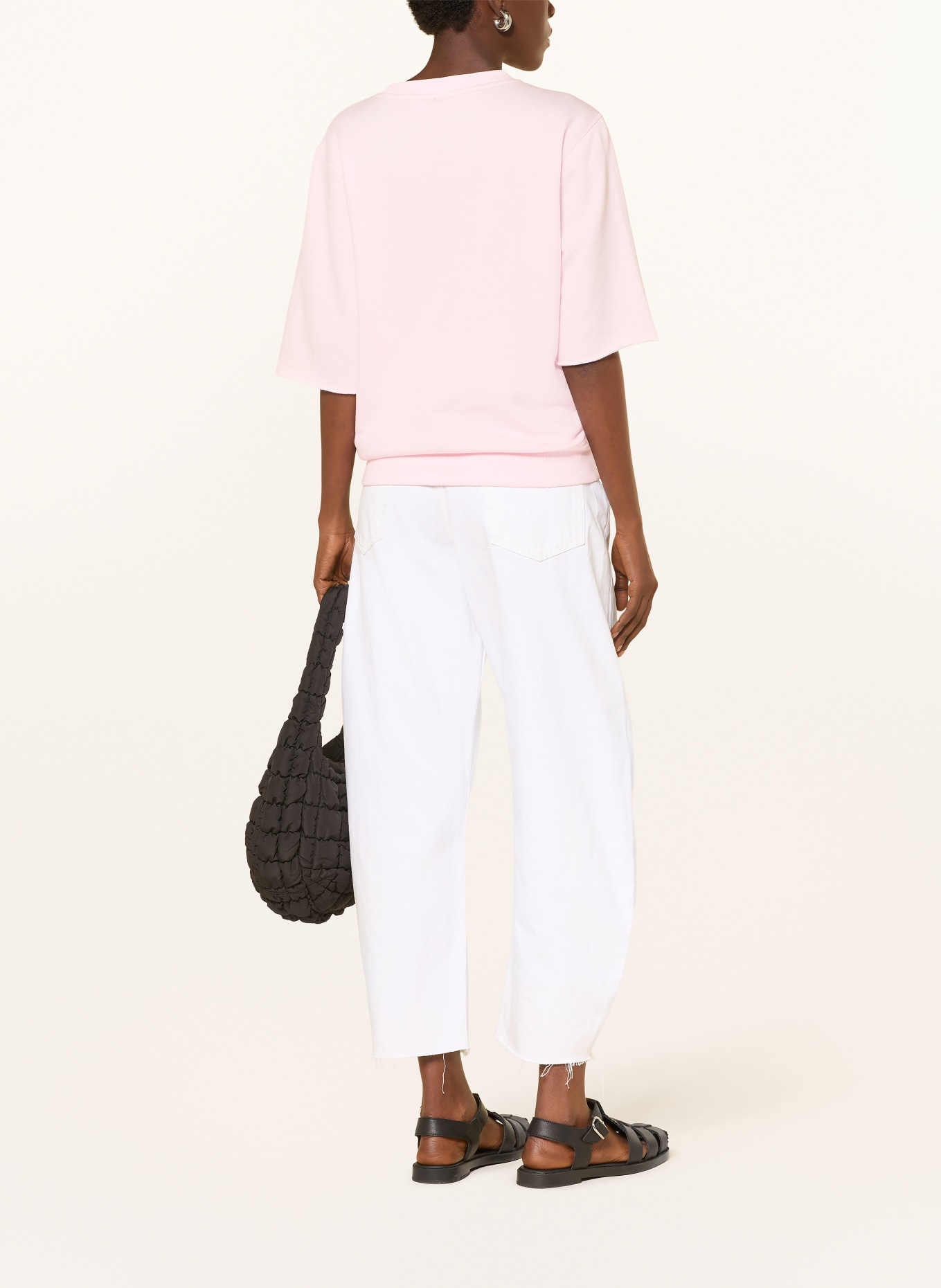 Princess GOES HOLLYWOOD Mikina s 3/4 rukávy a ozdobnými kamínky: SVĚTLE RŮŽOVÁ / BÍLÁ / ČERNÁ