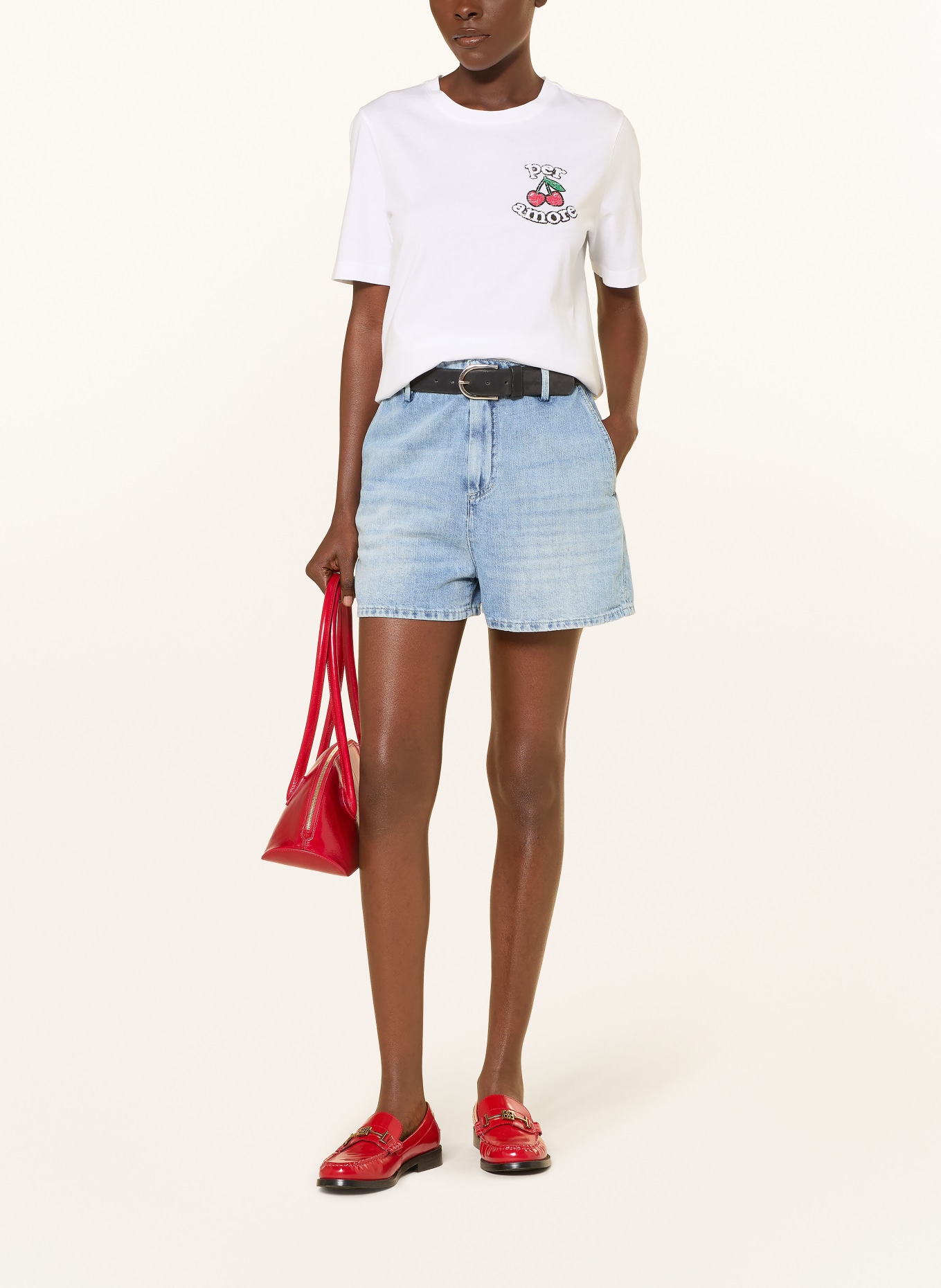 Princess GOES HOLLYWOOD T-Shirt mit Schmucksteinen: WEISS / ROT / GRÜN