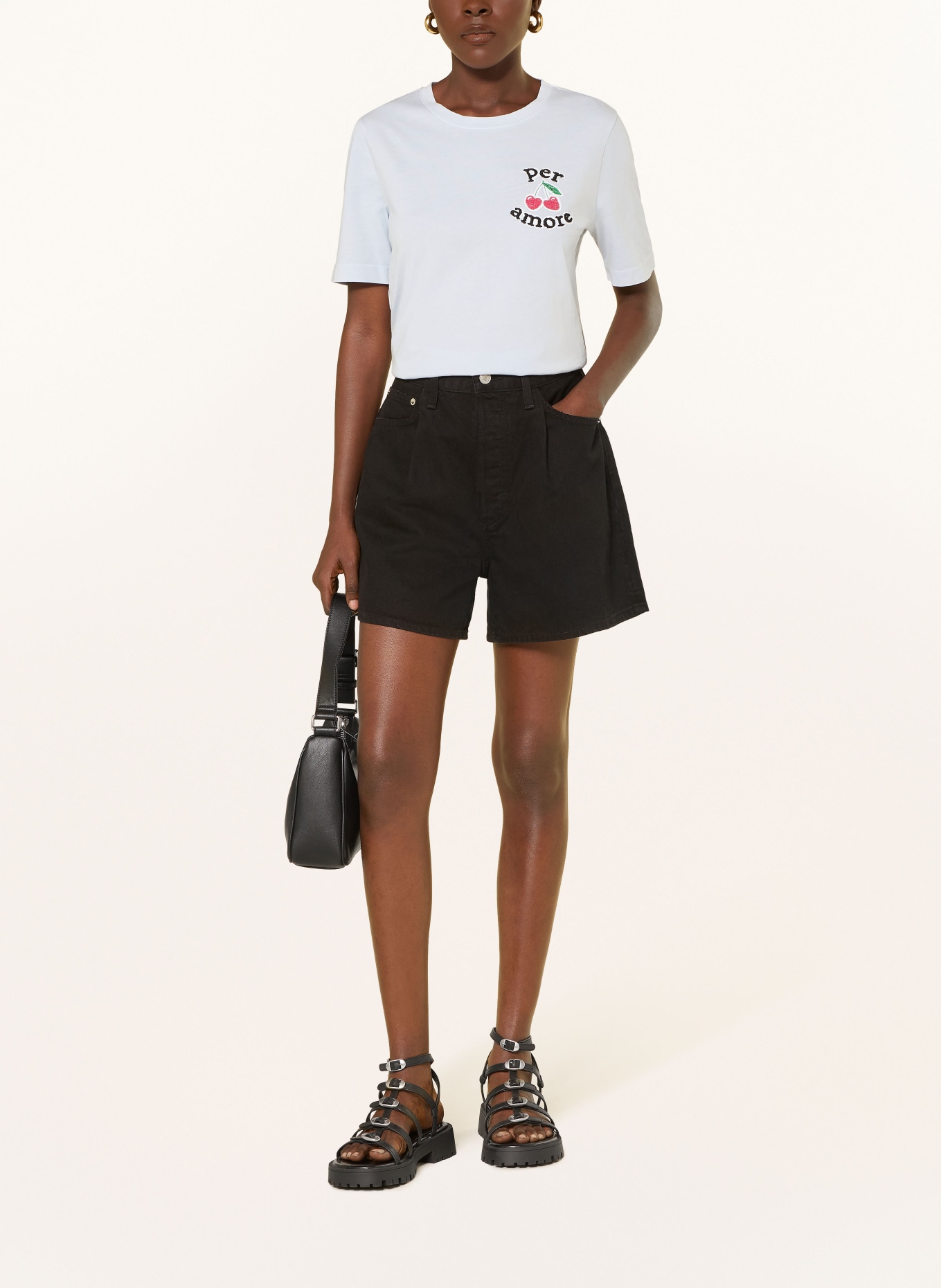 Princess GOES HOLLYWOOD T-Shirt mit Schmucksteinen: HELLBLAU / ROT / SCHWARZ