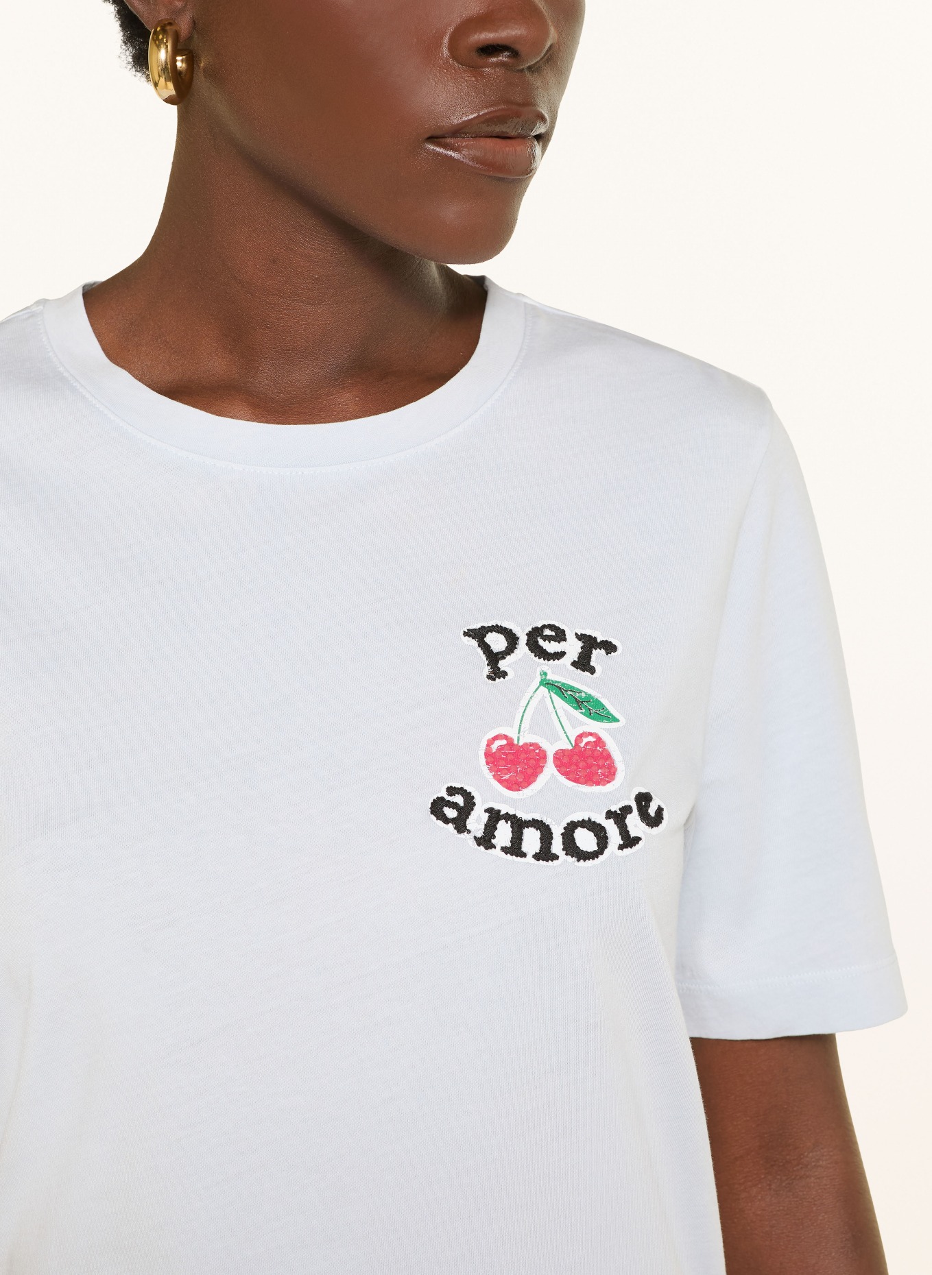 Princess GOES HOLLYWOOD T-Shirt mit Schmucksteinen: HELLBLAU / ROT / SCHWARZ