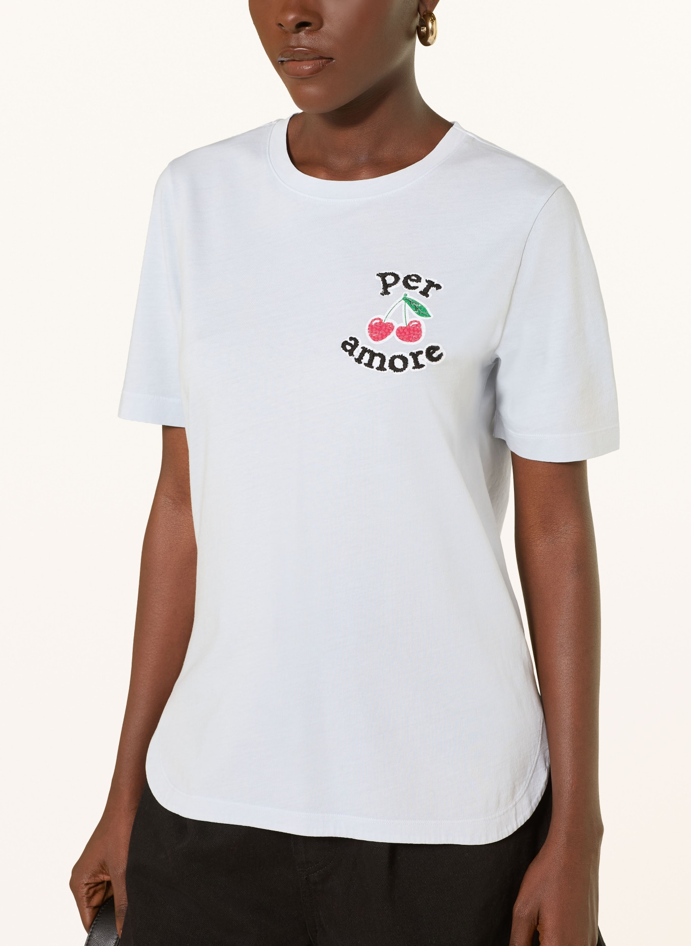 Princess GOES HOLLYWOOD T-Shirt mit Schmucksteinen: HELLBLAU / ROT / SCHWARZ