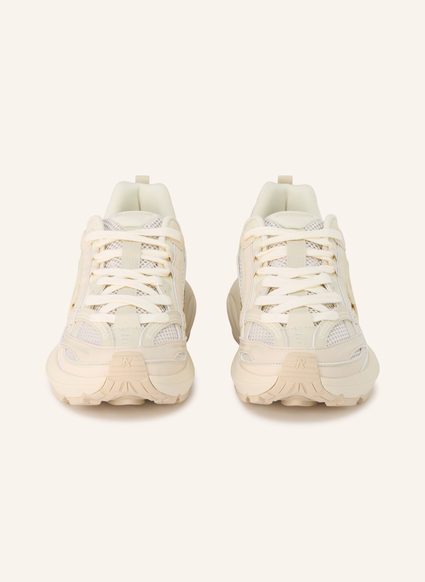 REPRESENT Baskets STORM RUNNER: BLANC / MARRON FONCÉ / NOIR