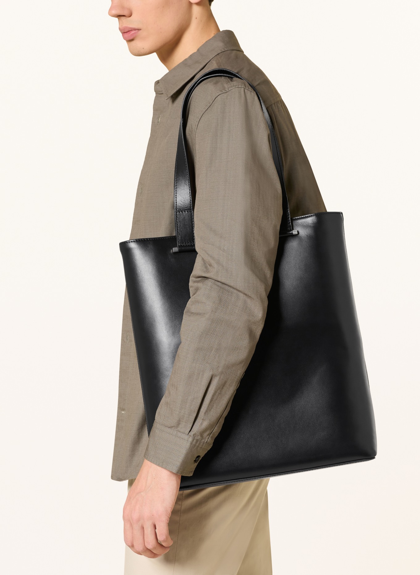 TIGER OF SWEDEN Sac cabas TABERNE: NOIR / ARGENT