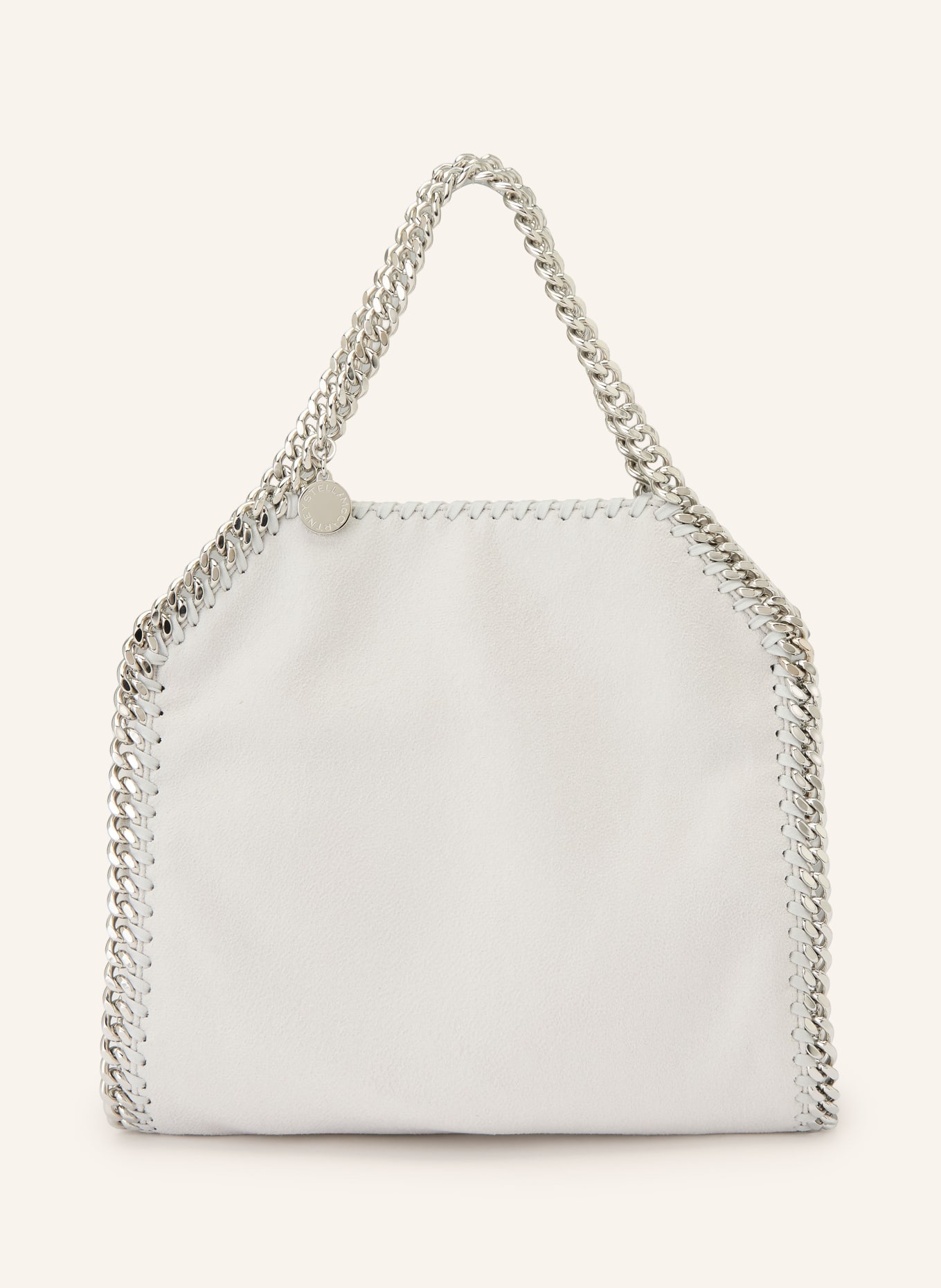 STELLA McCARTNEY Torba na ramię FALABELLA MINI: SZARY / SREBRNY