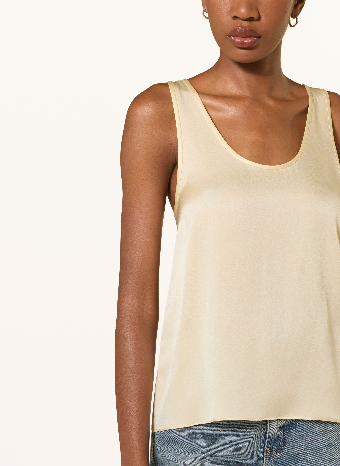 ANINE BING Seidentop LEA: HELLGELB