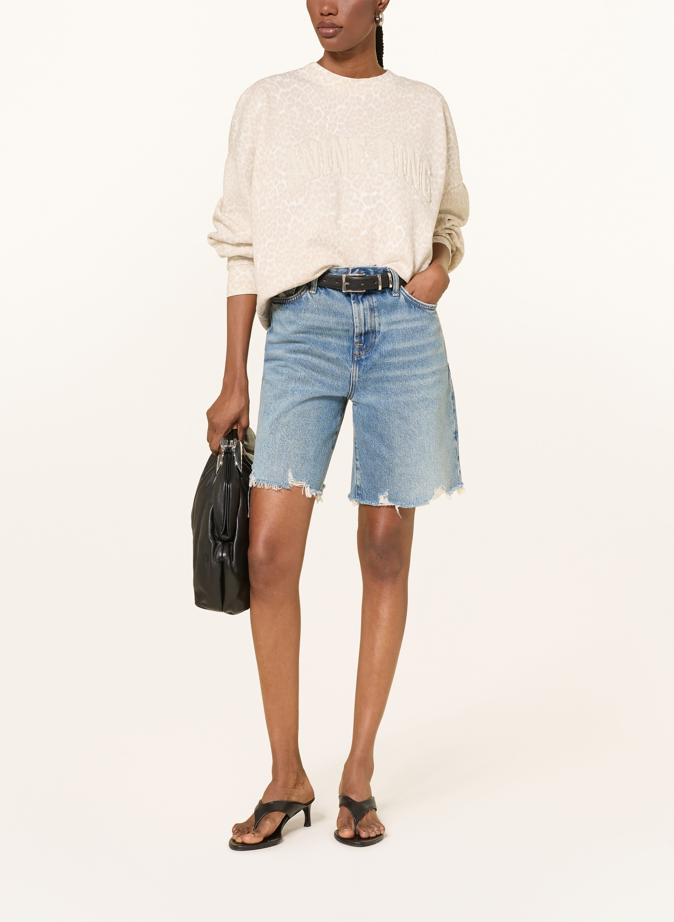 ANINE BING Sweatshirt MILES: CREME / BEIGE