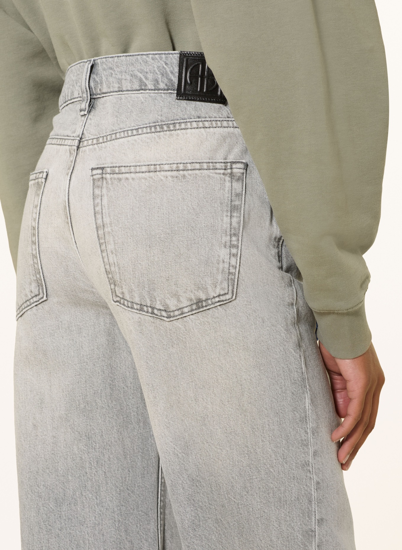 ANINE BING Wide-Leg Jeans HUGH: OYSTER GREY WASHED GREY