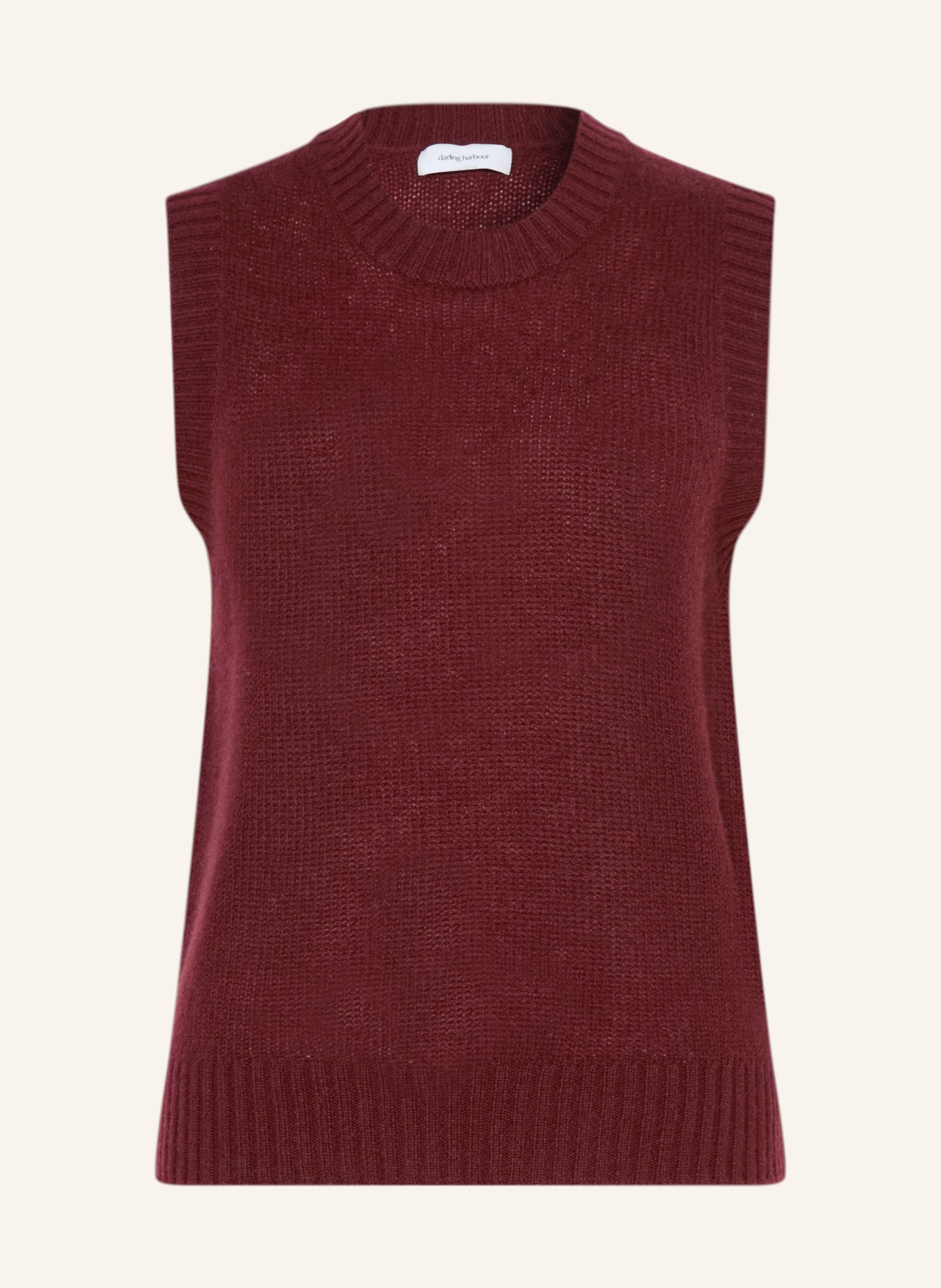 darling harbour Sweter bez rękawów z kaszmiru: deep merlot