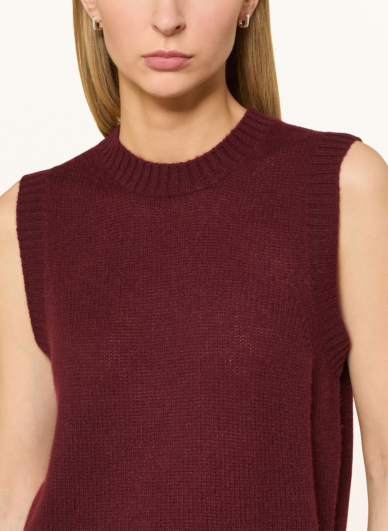 darling harbour Sweter bez rękawów z kaszmiru: deep merlot