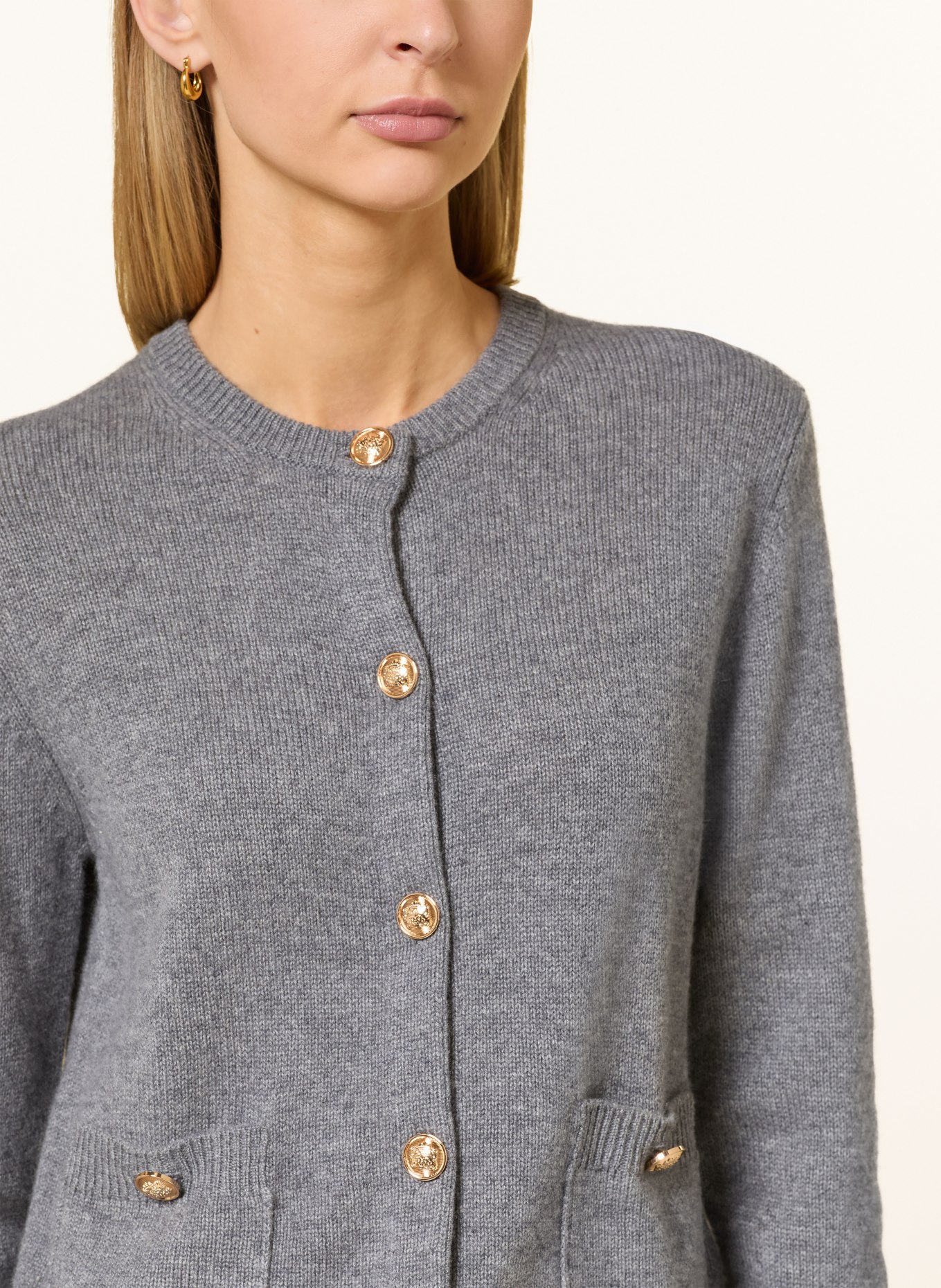 darling harbour Strickjacke aus Cashmere: midgrey melange